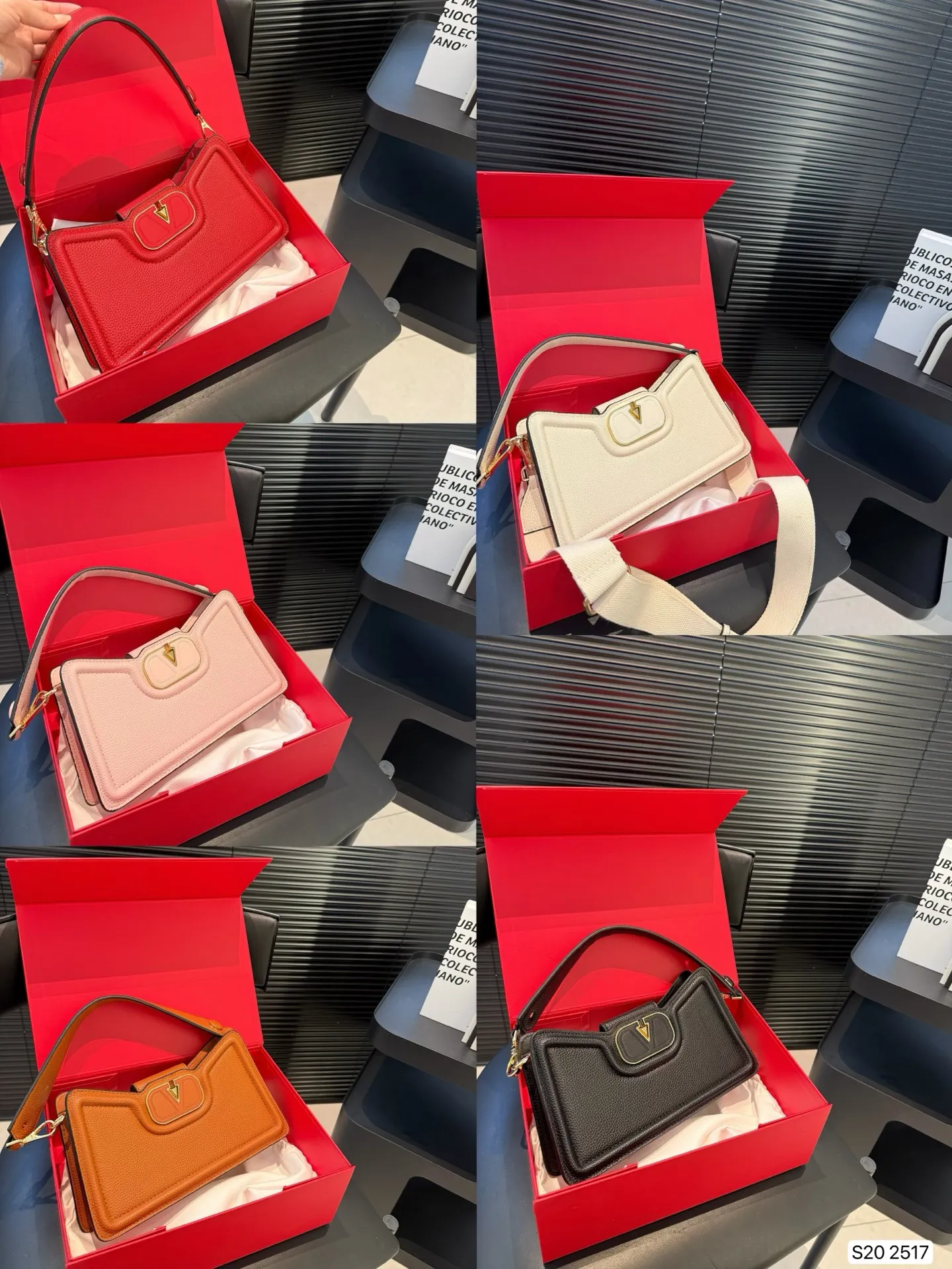 P300 with folding box Valentino Allknots crossbody bag Exquisite and beautiful High-end elegance Easy to control, no matter the clothes or seasons Can be used all year round, salty or sweet Carry it on a tall girl, it looks like a queen. Carry it on a small girl, it looks sweet on a girl Size: 26 15 Item No. 2517