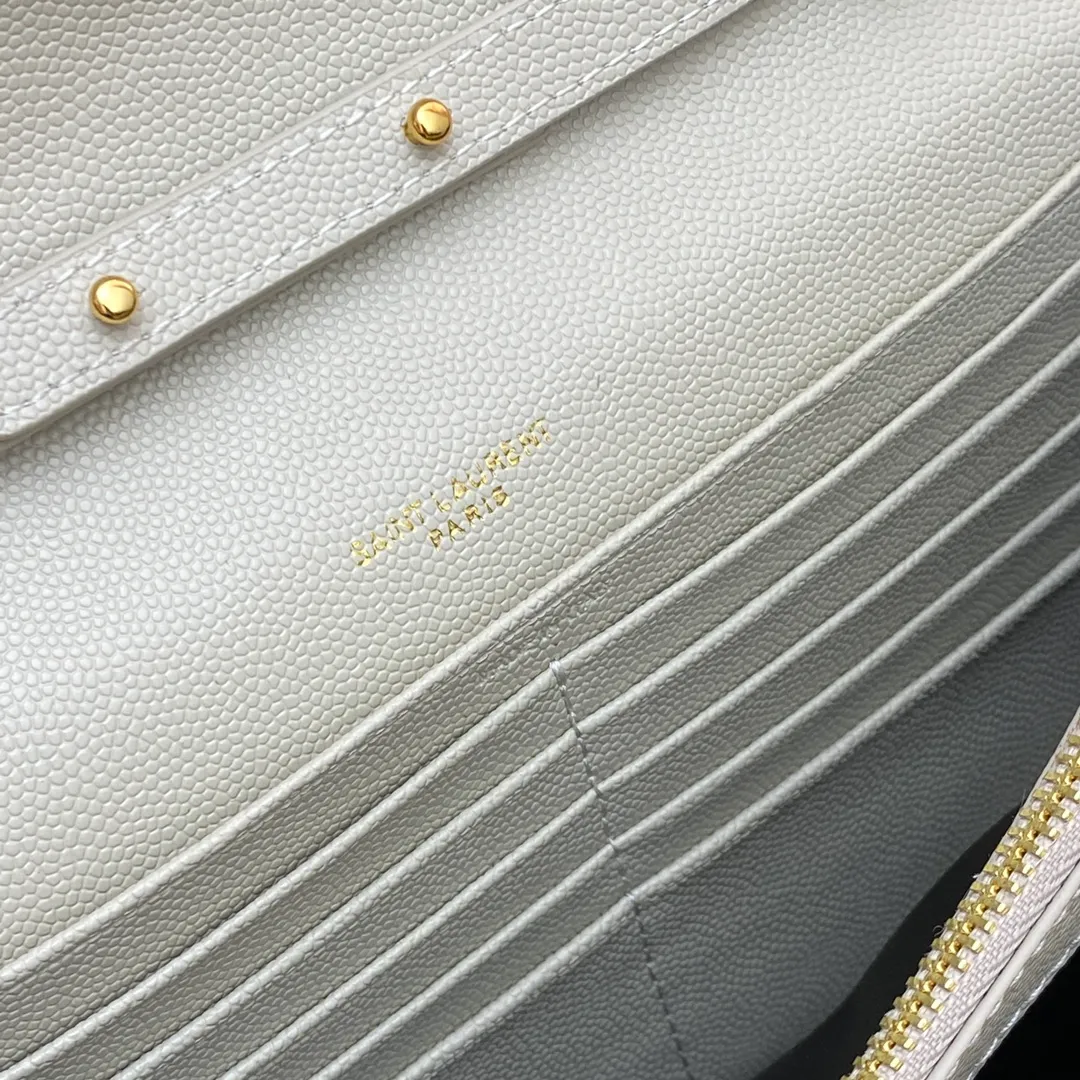 💰1300 white ball pattern/gold buckle 🌈YSL latest ENVELOPE Woc envelope bag ✉️Original caviar ball pattern, engraved inner zipper compartment, can be used as a clutch bag or as a shoulder bag. There are multiple card slots inside. Compact and practical 👍20220650 Model: 620280 [original leather] Size: 22.5x14x4cm