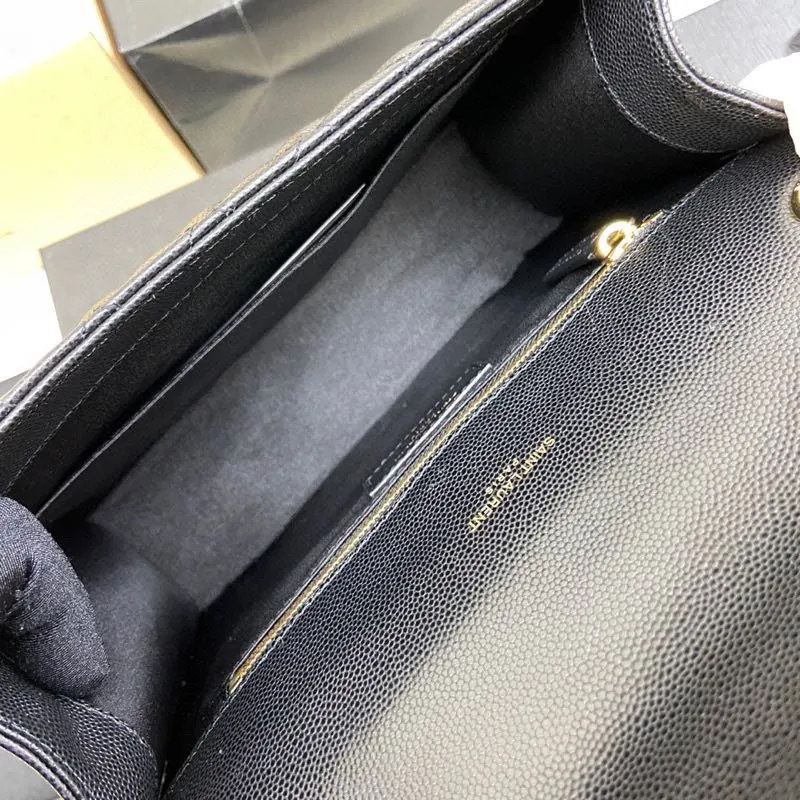 Black ball pattern/gold 🌈𝑬𝒏𝒗𝒆𝒍𝒐𝒑𝒆 medium grain embossed quilted genuine leather envelope bag, classic is eternal, the sky-high V pattern and rhombus caviar pattern, Italian original cowhide with eye-catching Y family logo, stylish and fashionable all in one! One chain and three backs, single chain cross-body, double chain single back, single chain single back are all perfect🤗Little fairies of different heights, there is always a way to carry it that suits you❤️20230750 Model: 392739 [original leather] Size: 24x17.5x6cm