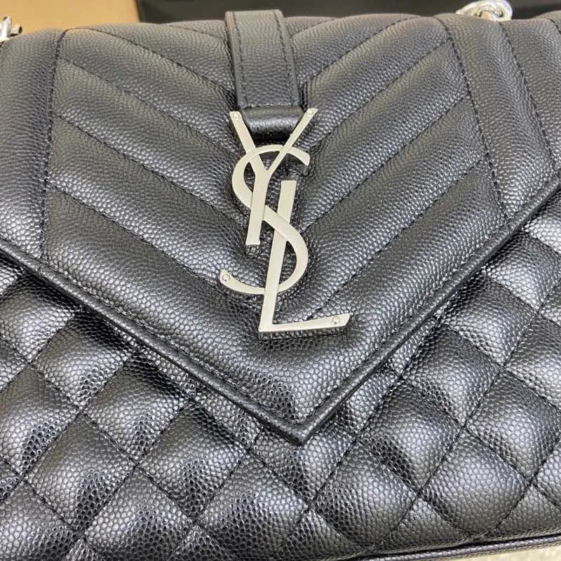 Black ball pattern/silver buckle 🌈𝑬𝒏𝒗𝒆𝒍𝒐𝒑𝒆 Medium grained embossed quilted genuine leather envelope bag, classic is eternal, the sky-high V pattern and rhombus caviar pattern, Italian original cowhide with eye-catching Y family logo, all in one, stylish and stylish! One chain and three backs, single chain cross-body, double chain single back, single chain single back are all perfect🤗Little fairies of different heights, there is always a way to carry it that suits you❤️20230750 Model: 392739 [original leather] Size: 24x17.5x6cm