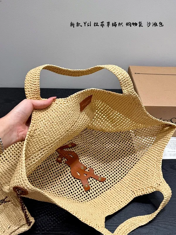 All Categories Official Website "Brand Women's Bags" Women's Bags 💙 YSL 2025 New YSL Straw Tote Bag