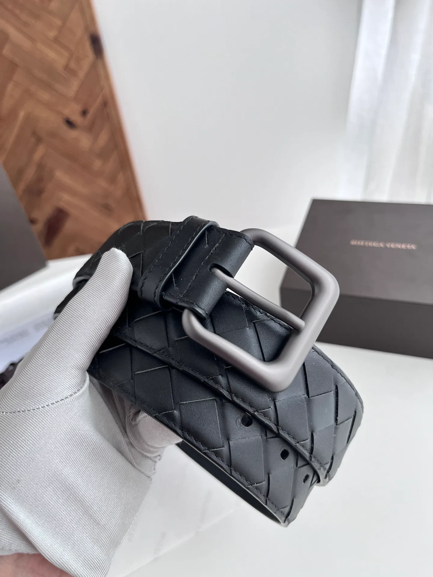 💰560💰Full package💰 💍Purchasing-grade BV 2024 wide version men’s belt⚡️Handmade large plaid intreccio woven Italian calfskin⚡️With vacuum gun-colored pin buckle⚡️Belt width 4.0cm