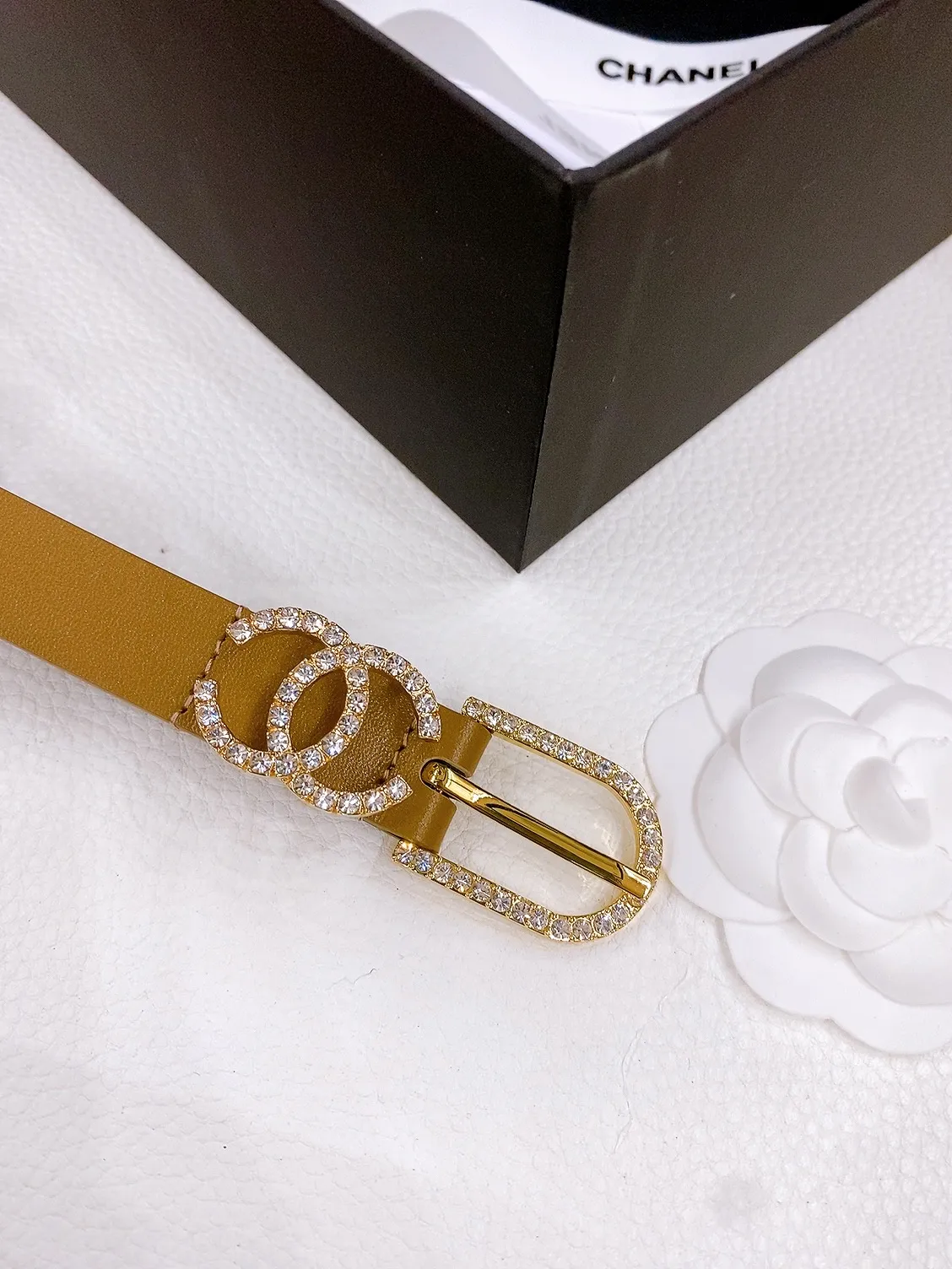💰480💰Full package💰 💍Purchase grade Chanel pin buckle rhinestone imported calfskin belt brass metal soft and delicate 2.0cm