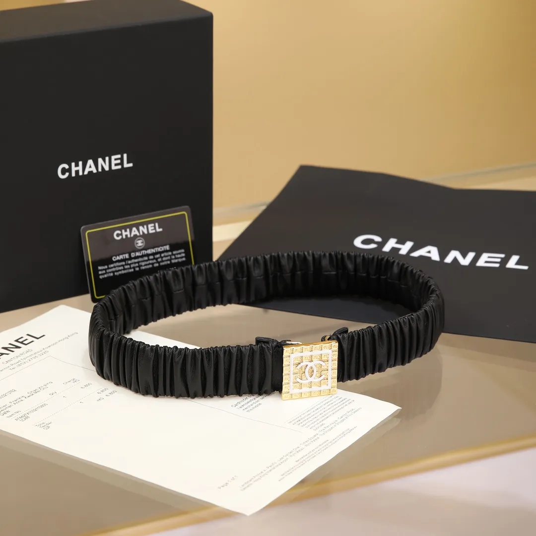 💰460💰Full package💰 💍Purchase level Chanel chanel⚡️🌹cc squares resin white and black logo small squares brass logo buckle calfskin silver metal and gold metal 3.0cm high-quality elastic versatile elegant elegant code number including buckle S=65cm total length (available 75, 80, 85) M=70cm L =75cm XL=80cm, one size can be used in 3 to 4 sizes!