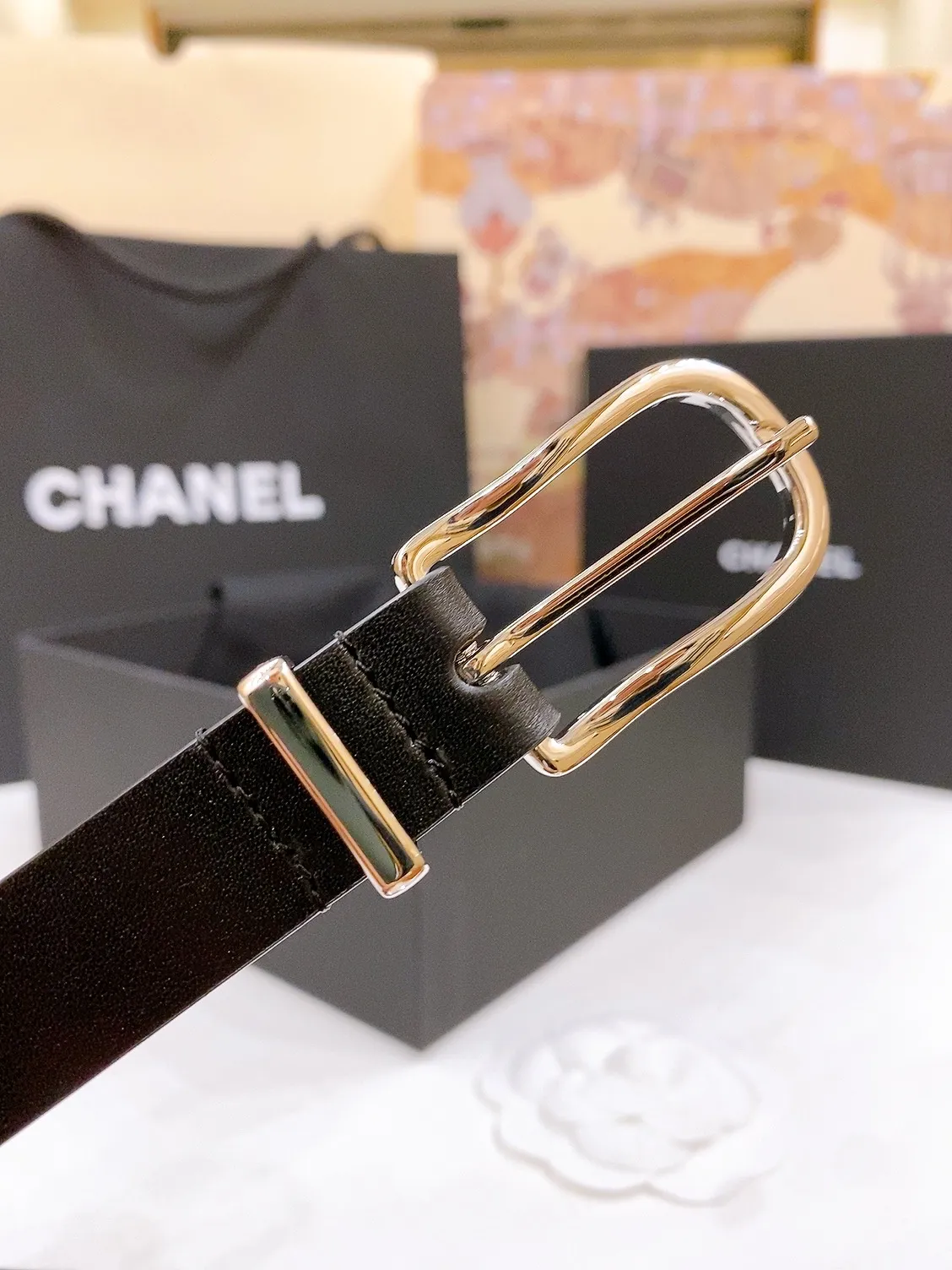 💰460💰Full package💰 💍Purchase grade Chanel chain pin buckle Imported calfskin belt Brass metal soft and delicate 2.0cm