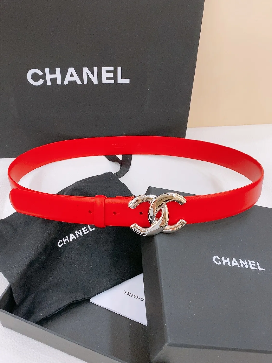 💰460💰Full package💰 💍Purchase level Chanel -chanel belt classic double C belt, CC hardware with imported calf leather body, perfect texture, simply the finishing touch in spring, belt diameter and width 3.0cm