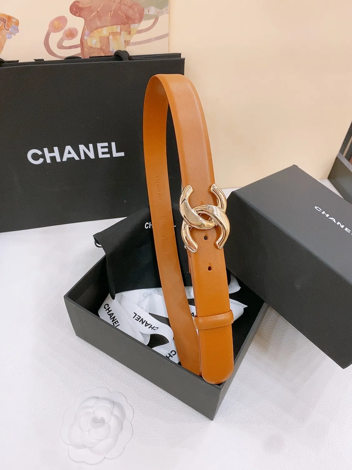 💰460💰Full package💰 💍Purchase level Chanel -chanel belt classic double C belt, CC hardware with imported calf leather body, perfect texture, simply the finishing touch in spring, belt diameter and width 3.0cm