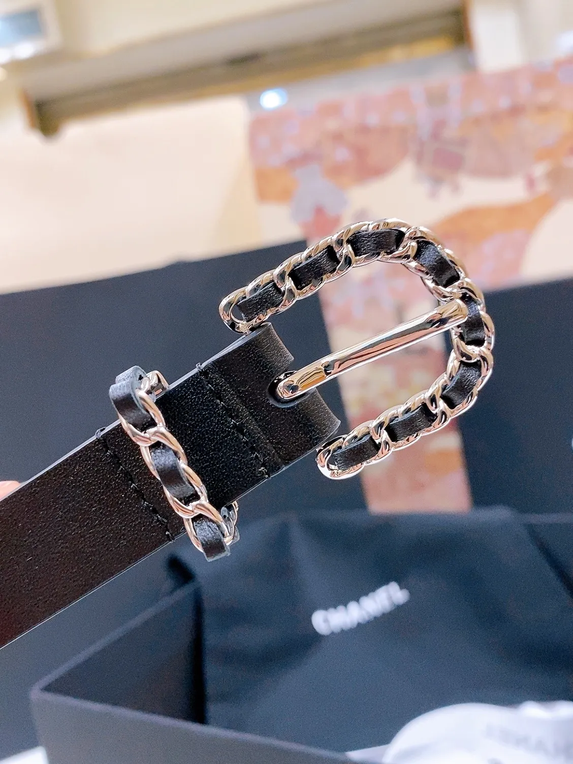 💰460💰Full package💰 💍Purchase grade Chanel chain pin buckle Imported calfskin belt Brass metal soft and delicate 2.0cm