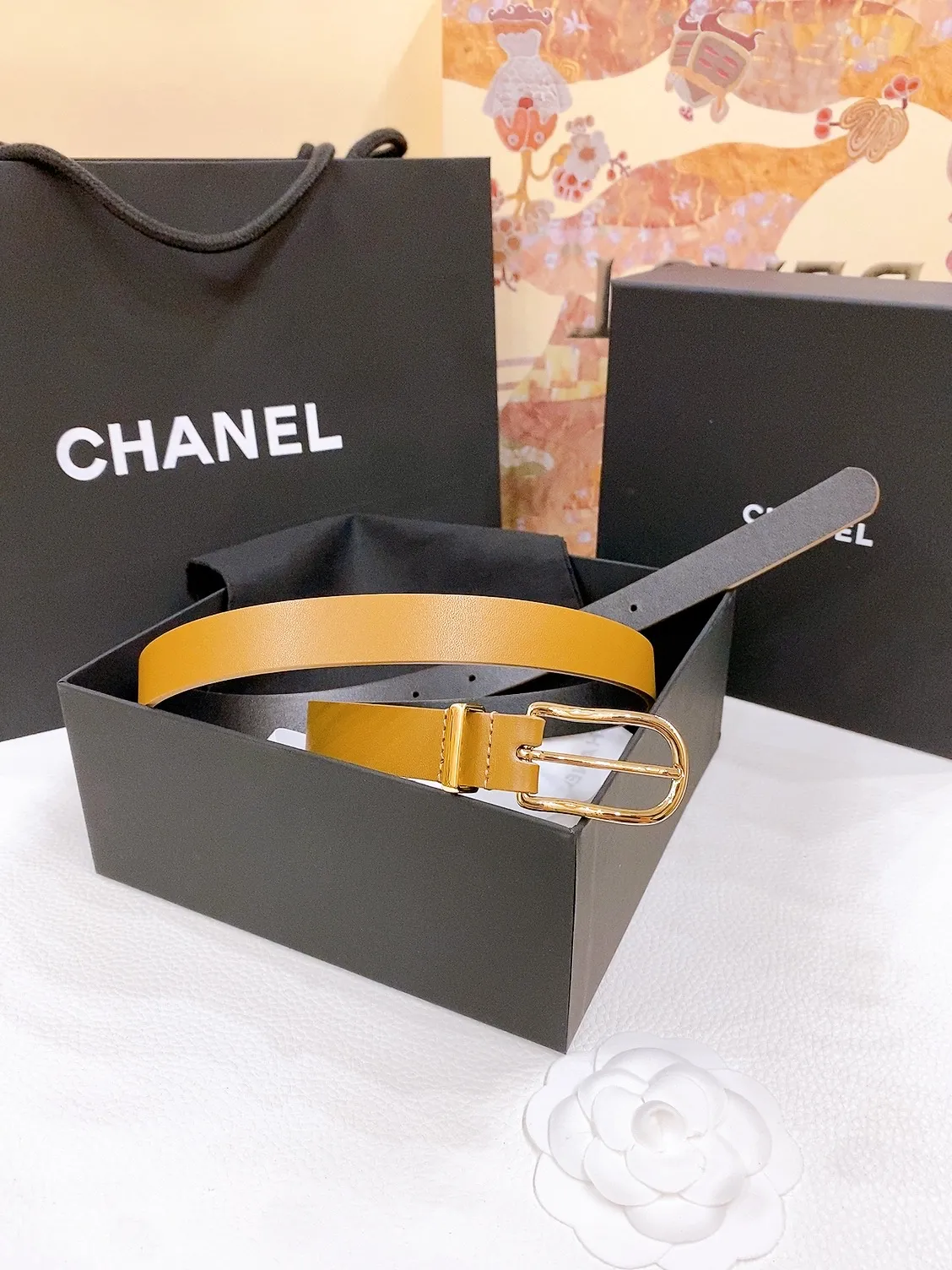 💰460💰Full package💰 💍Purchase grade Chanel chain pin buckle Imported calfskin belt Brass metal soft and delicate 2.0cm