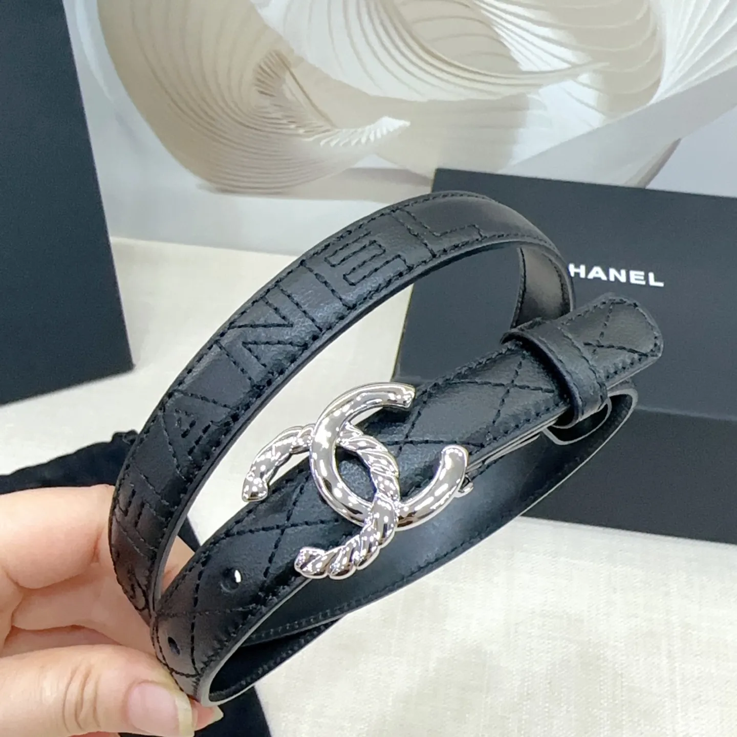 💰480💰Full package💰 💍Purchasing-grade Chanel belt⚡️🌹Width 2.0cm, double-sided first-layer cowhide, length 75-100cm European⚡️🌹Copper hardware buckle original mold opening and customization