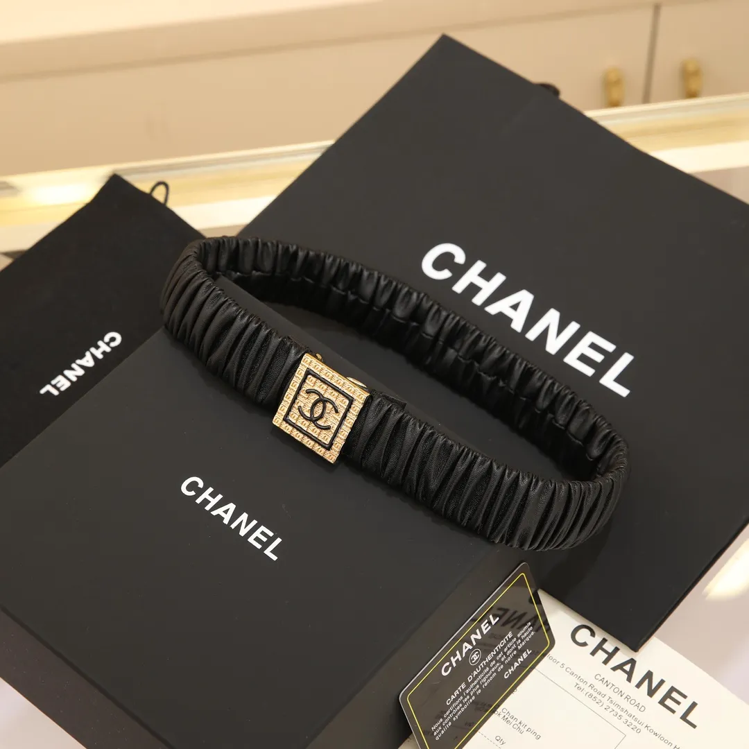 💰460💰Full package💰 💍Purchase level Chanel chanel⚡️🌹cc squares resin white and black logo small squares brass logo buckle calfskin silver metal and gold metal 3.0cm high-quality elastic versatile elegant elegant code number including buckle S=65cm total length (available 75, 80, 85) M=70cm L =75cm XL=80cm, one size can be used in 3 to 4 sizes!