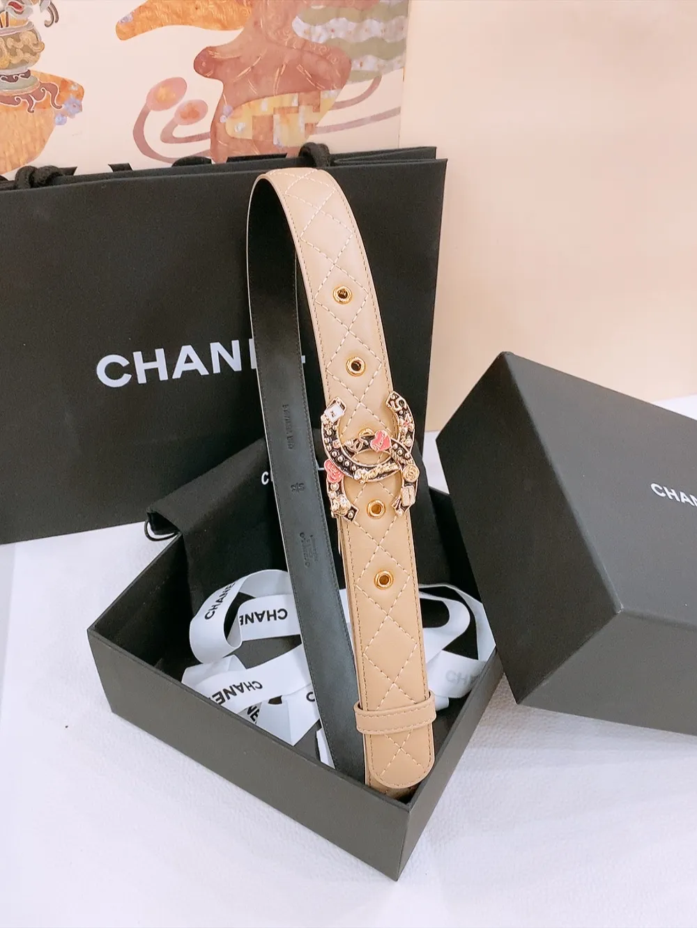 💰480💰Full package💰 💍Purchase level Chanel ⚡️🌹New women's belt Classic sheepskin leather double C buckle⚡️🌹The golden double C buckle is the iconic design of Chanel. The black belt is simple and elegant. It can be easily controlled whether it is daily wear or formal occasions⚡️🌹Width 3.0cm