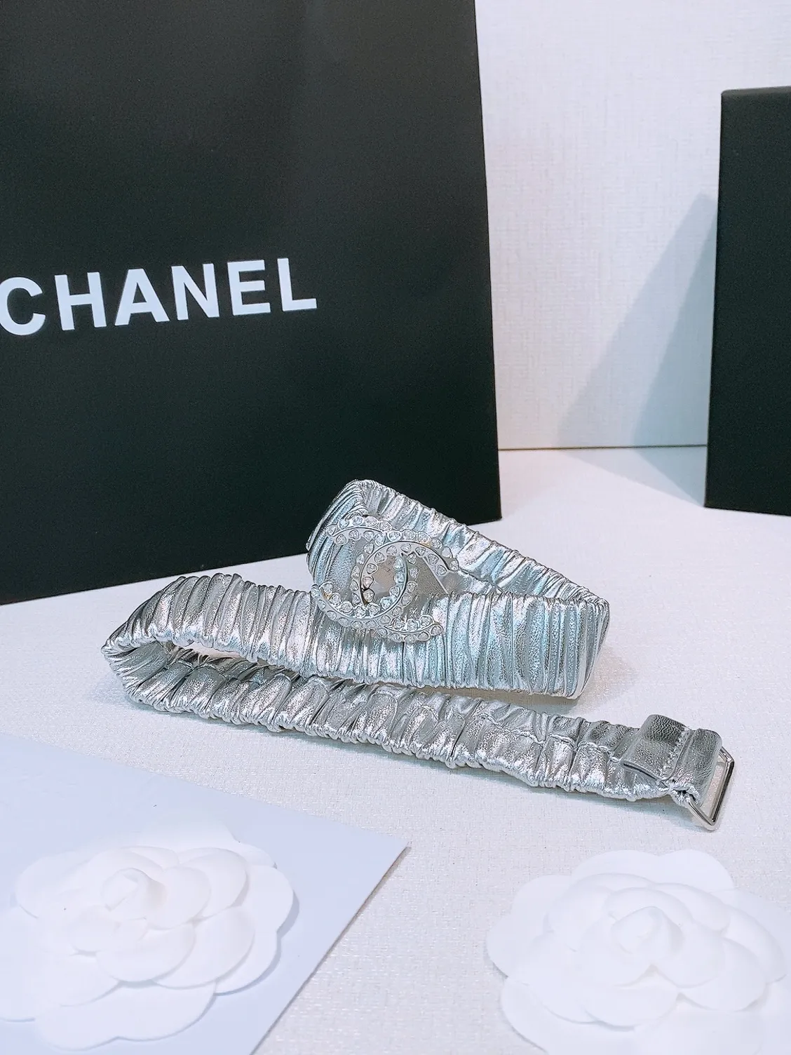 💰460💰Full package💰 💍Purchase level Chanel ⚡️🌹chanel 25c cc rhinestones Brass logo buckle Calfskin Silver metal and gold metal 3.0cm boutique Full of elasticity Versatile Elegant Size including buckle S=65cm total length (available 75, 80, 85) M=70cm L =75cm XL=80cm, one size can be used in 3 to 4 sizes!