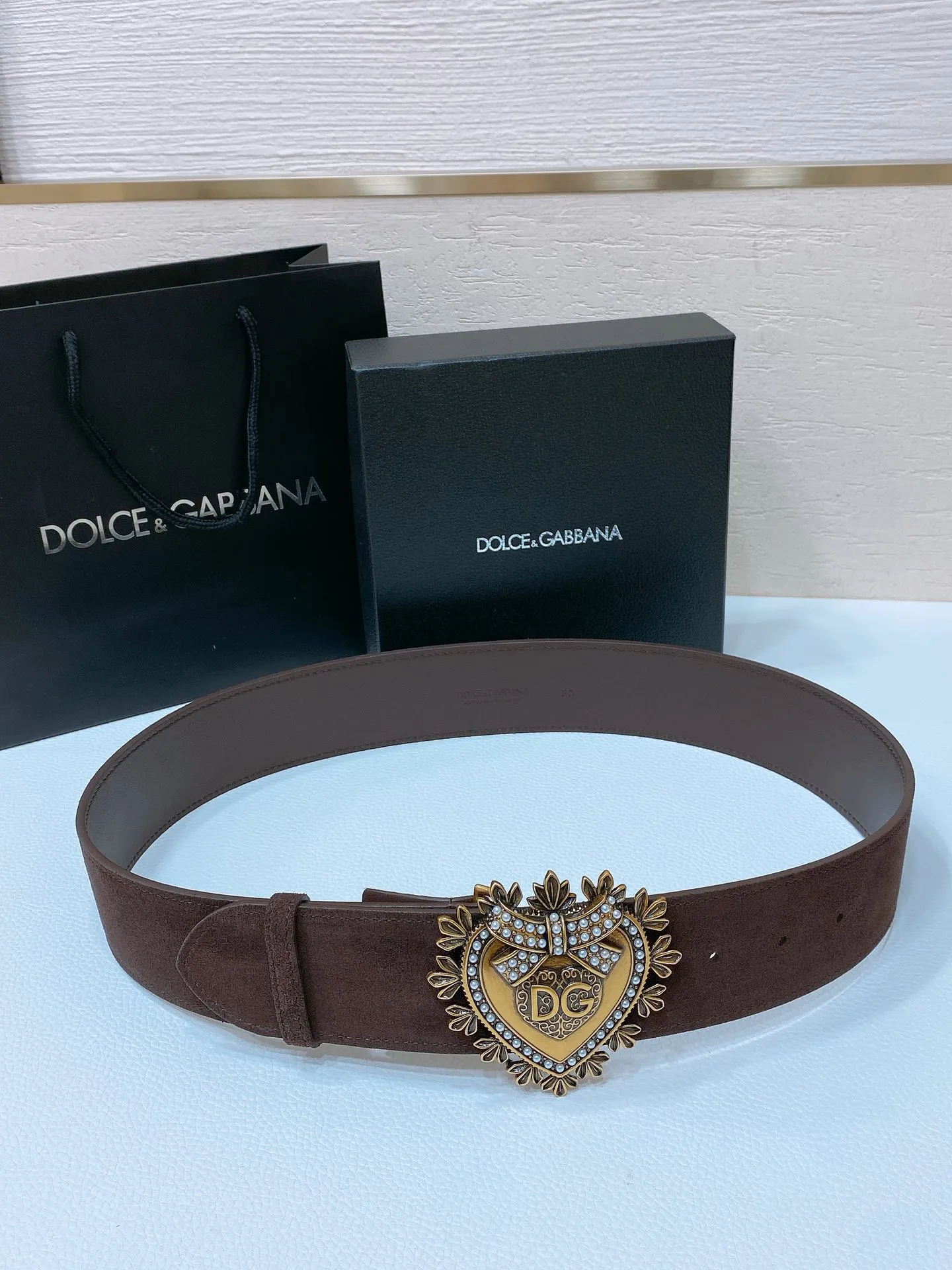 💰560💰Full package💰 💍Purchase grade DG Dolce & Gabbana, DG rhinestone logo love calfskin belt • Point buckle opening and closing below the buckle, imported original patent leather fabric black cowhide with DG simple buckle, fashionable and versatile 5.0cm