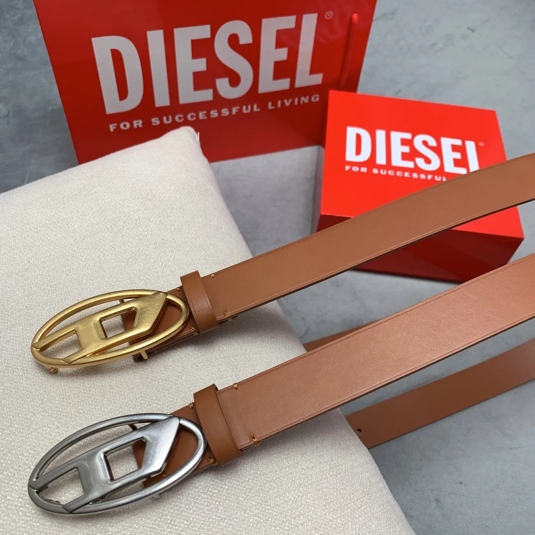 💰460💰Authentic packaging💰 💍Purchase-grade DIESEL pressed calfskin thin belt, double cowhide with waistband 3.0 women's belt!