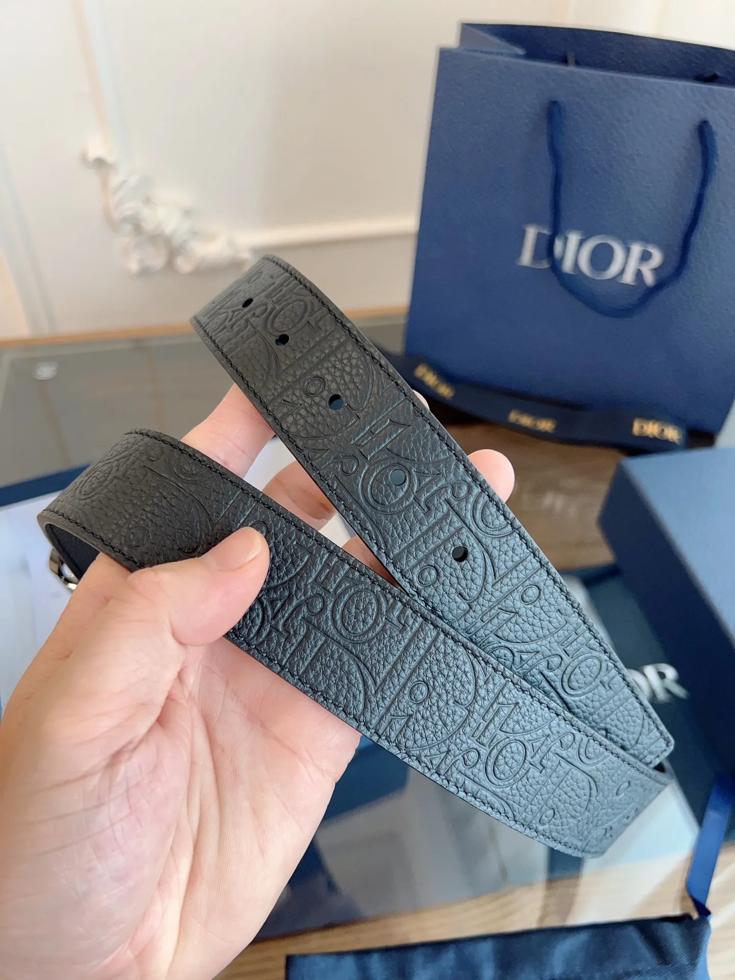 💰480💰Full package💰 💍Purchase-grade "DIOR" Dior/enhanced version🇫🇷French original leather, black/embossed full leather. The quality is beyond doubt. There is no better, only the best. Size 3.5 cm