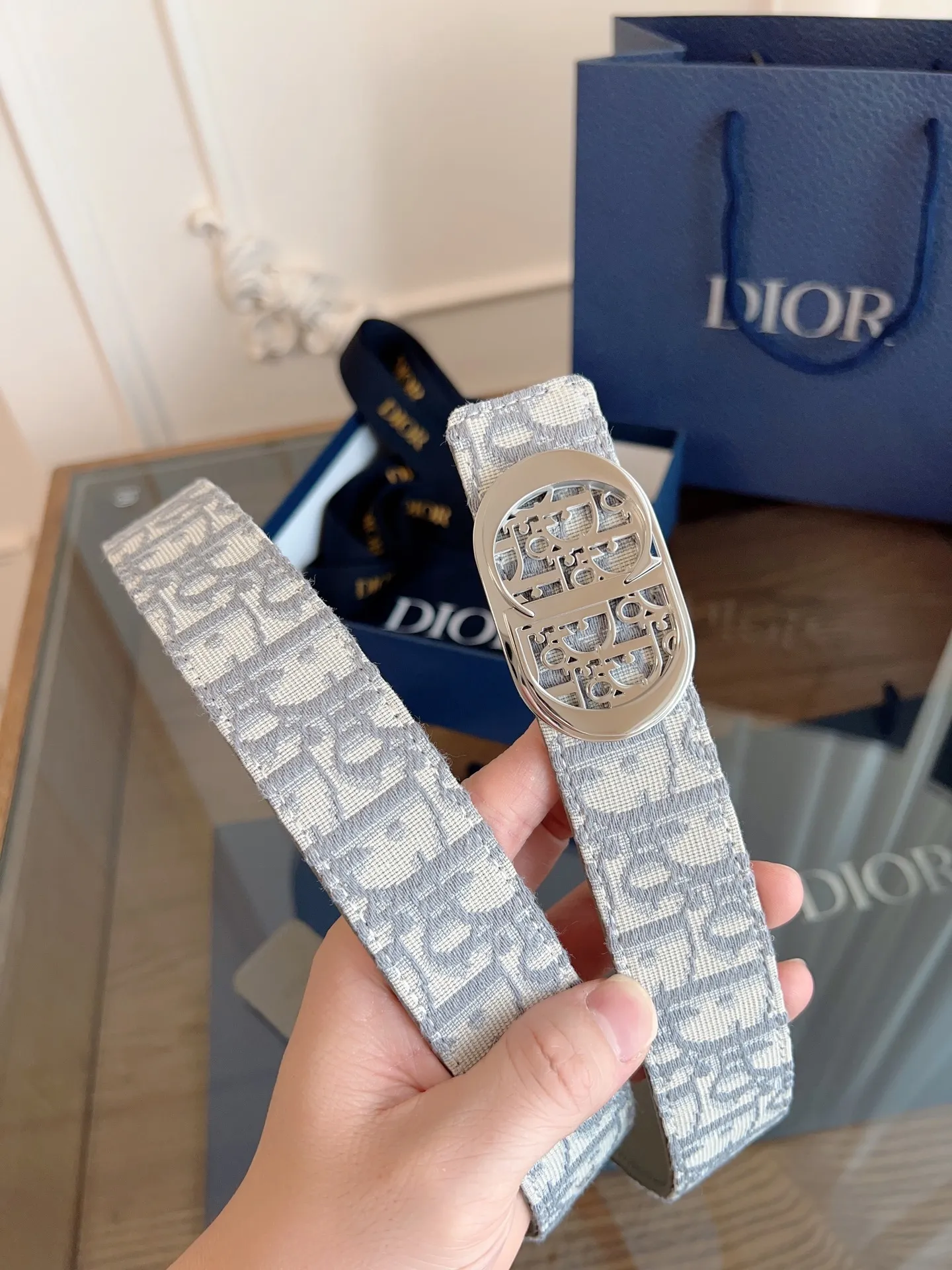 💰480💰Full package💰 💍Purchasing agent level "DIOR" Dior/enhanced version🇫🇷French original leather, Oblique gray cloth/black cowhide. There is no doubt about the quality. There is no better, only the best. Size 3.5 cm