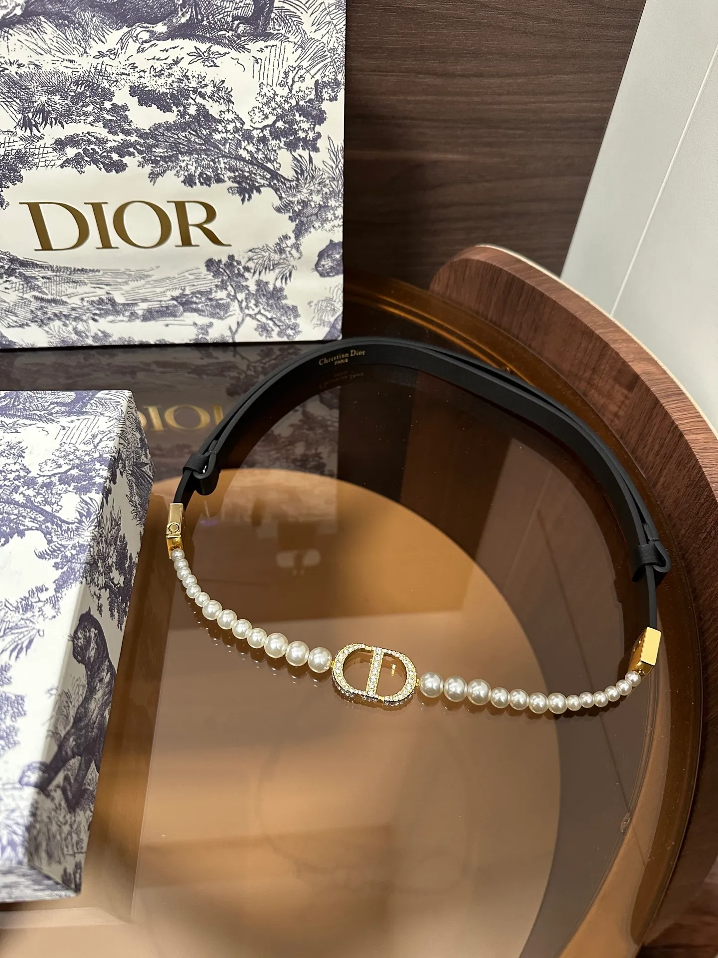 💍Purchase level Dior⚡️Di0r 🆕 30 Montaigne Pearls belt⚡️ ⚡️15 mm black smooth cow leather, white resin beads and imitation crystal decoration⚡️