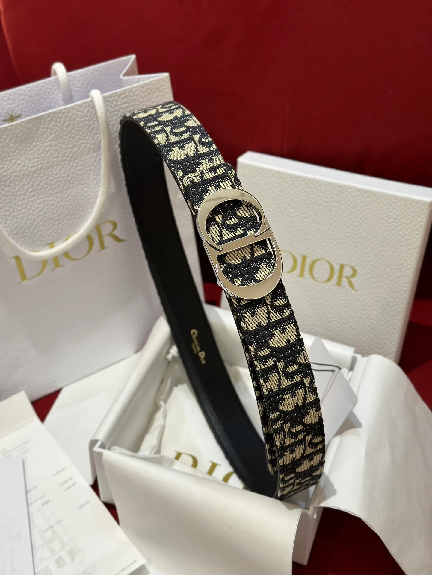 💰460💰Full package💰 💍Purchase-grade Dior imported calfskin soft belt C. D classic logo metal buckle new design buckle calfskin soft belt 3.5cm boutique