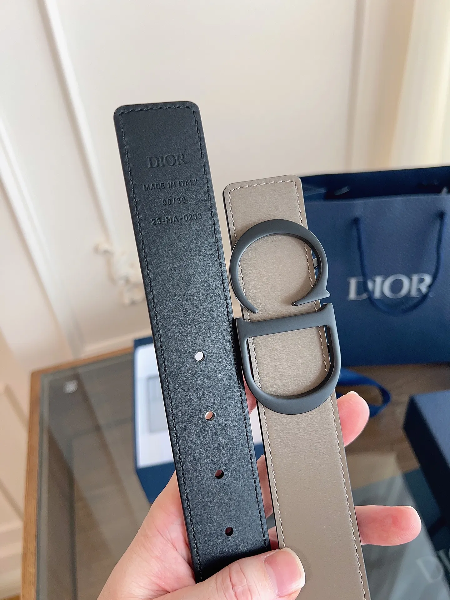 💰460💰Full package💰💍Purchasing-grade DIOR⚡️🌹Enhanced version🇫🇷French original leather, khaki/black full leather. There is no doubt about the quality. There is no better. Only the best⚡️🌹Size 3.5 cm