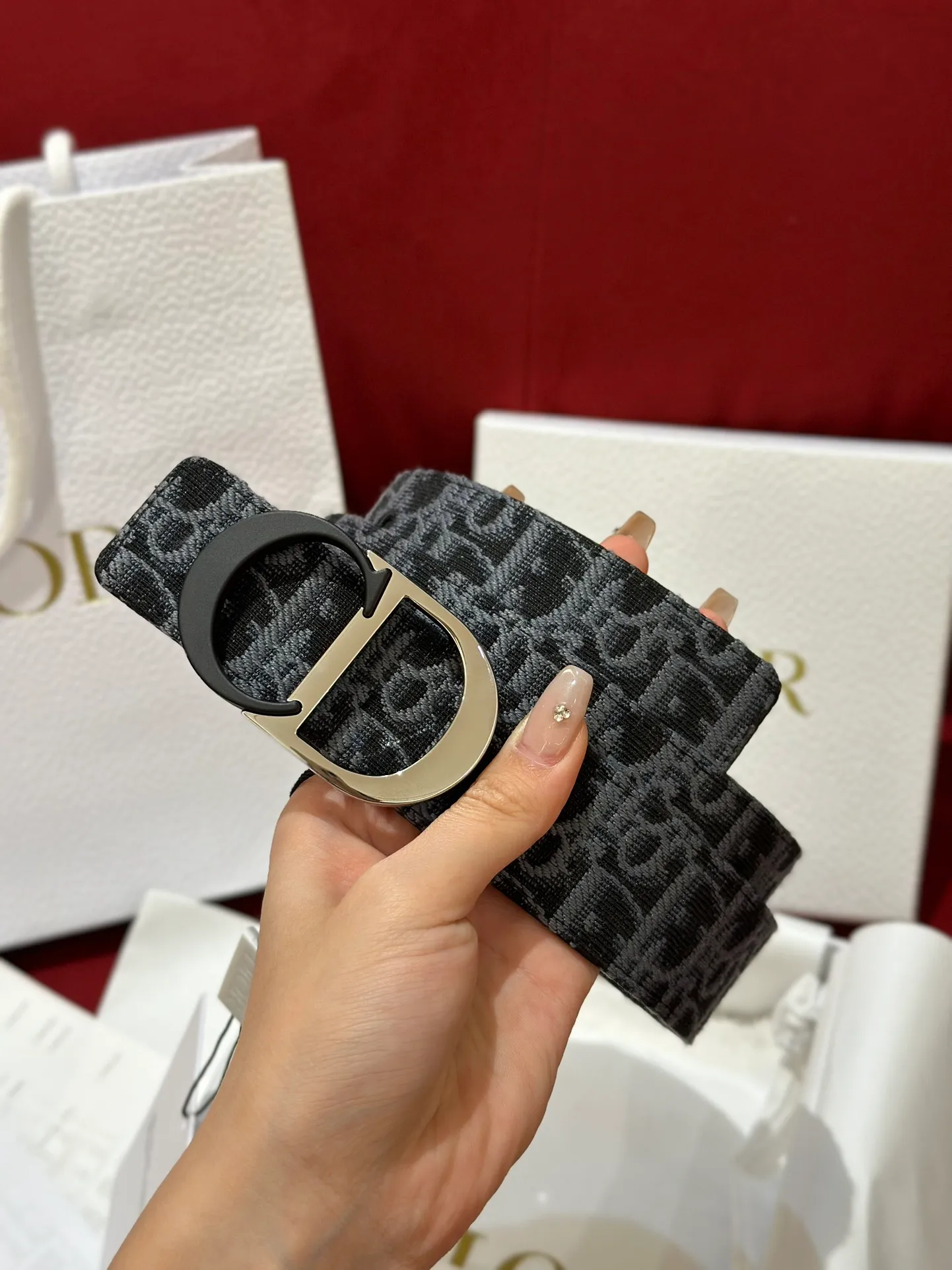 💰460💰Full package💰 💍Purchase-grade Dior imported calfskin soft belt C. D classic logo metal buckle new design buckle calfskin soft belt 3.5cm boutique