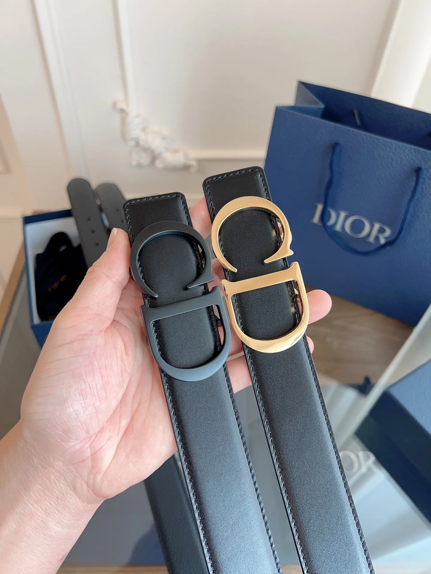 💰480💰Full package💰 💍Purchase-grade "DIOR" Dior/enhanced version🇫🇷French original leather, bright leather/black full leather. The quality is beyond doubt. There is no better, only the best. Size 3.5 cm