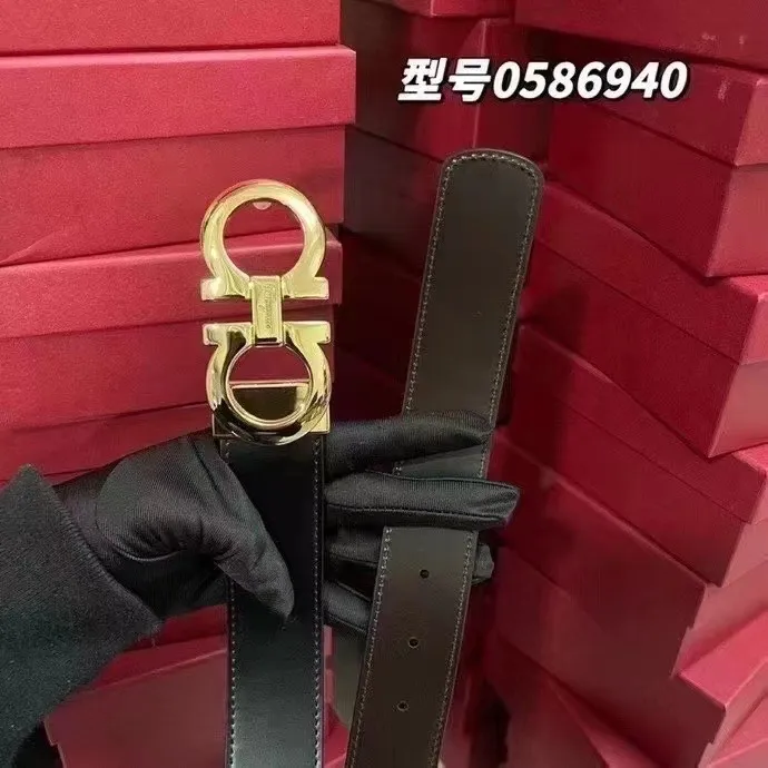 💰760💰 Guoxian Ferragamo men's belt, double-sided, can be cut freely, the size is more suitable, accessories 🈶box, dust bag, handbag