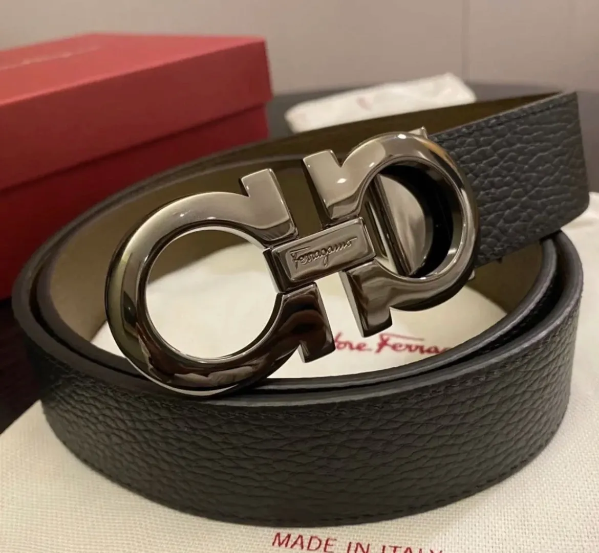 💰760💰 Guoxian Ferragamo men's belt, gun color black brown, double-sided, can be cut freely, the size is more suitable, accessories 🈶box, dust bag, handbag