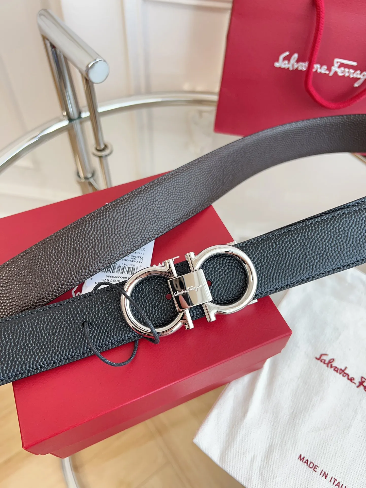 💰440💰Full package💰 💍Purchasing-grade Ferragamo 3.5cm original leather. Precision brass hardware, genuine factory IP plating! Original match