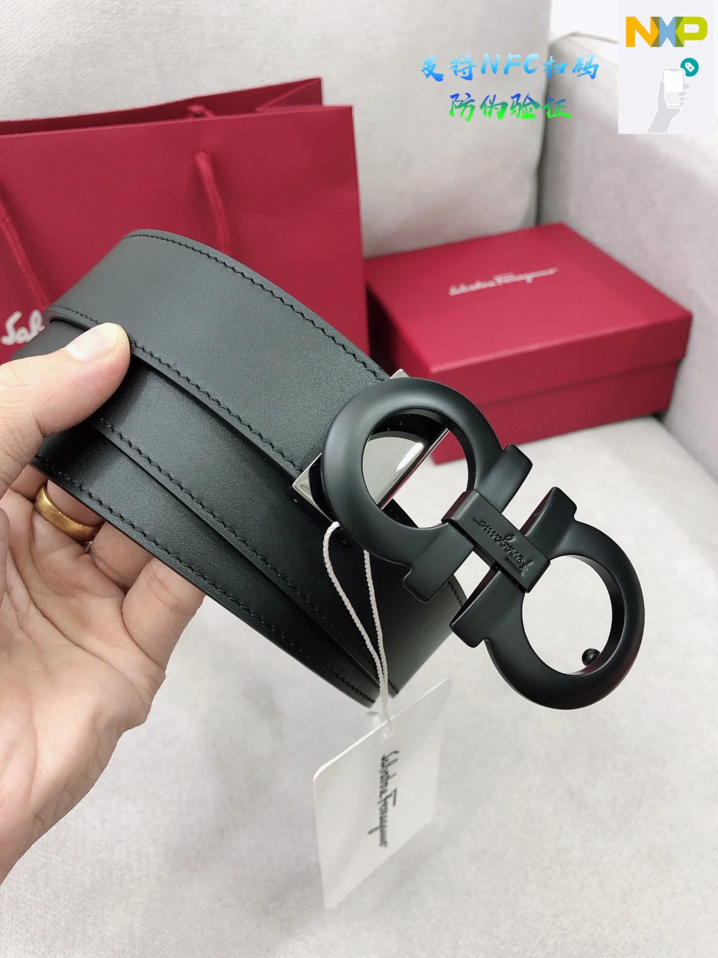 💰440💰Full set of packaging💰 💍Purchase level Ferragamo official website is updated simultaneously, special channel genuine factory OEM, supports NFC scan code verification. Business fashion and versatile, width 3.5cm