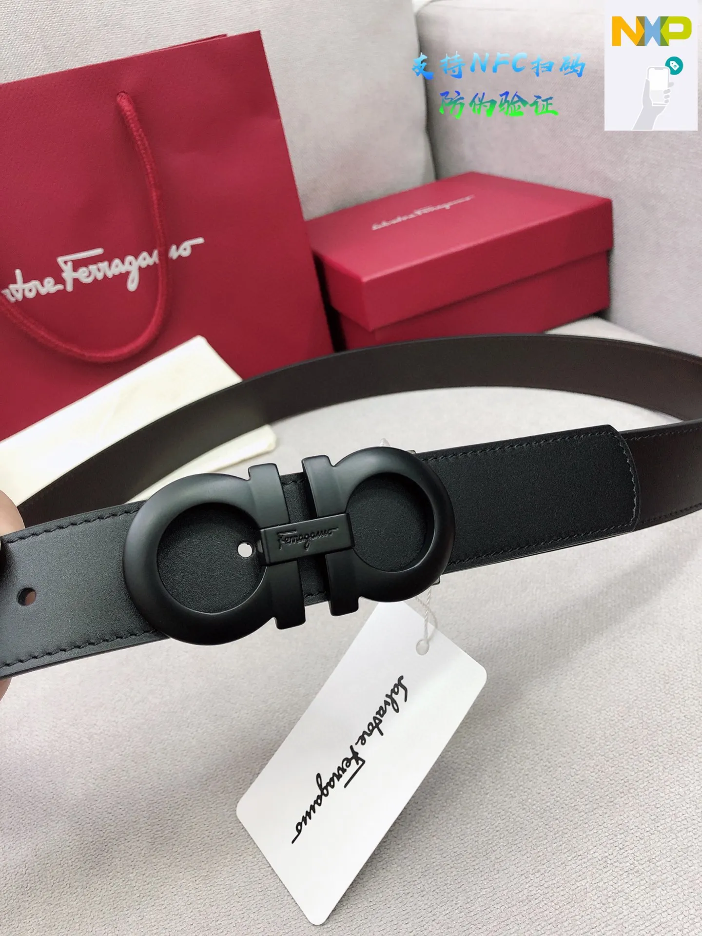 💰440💰Full set of packaging💰 💍Purchase level Ferragamo official website is updated simultaneously, special channel genuine factory OEM, supports NFC scan code verification. Business fashion and versatile, width 3.5cm