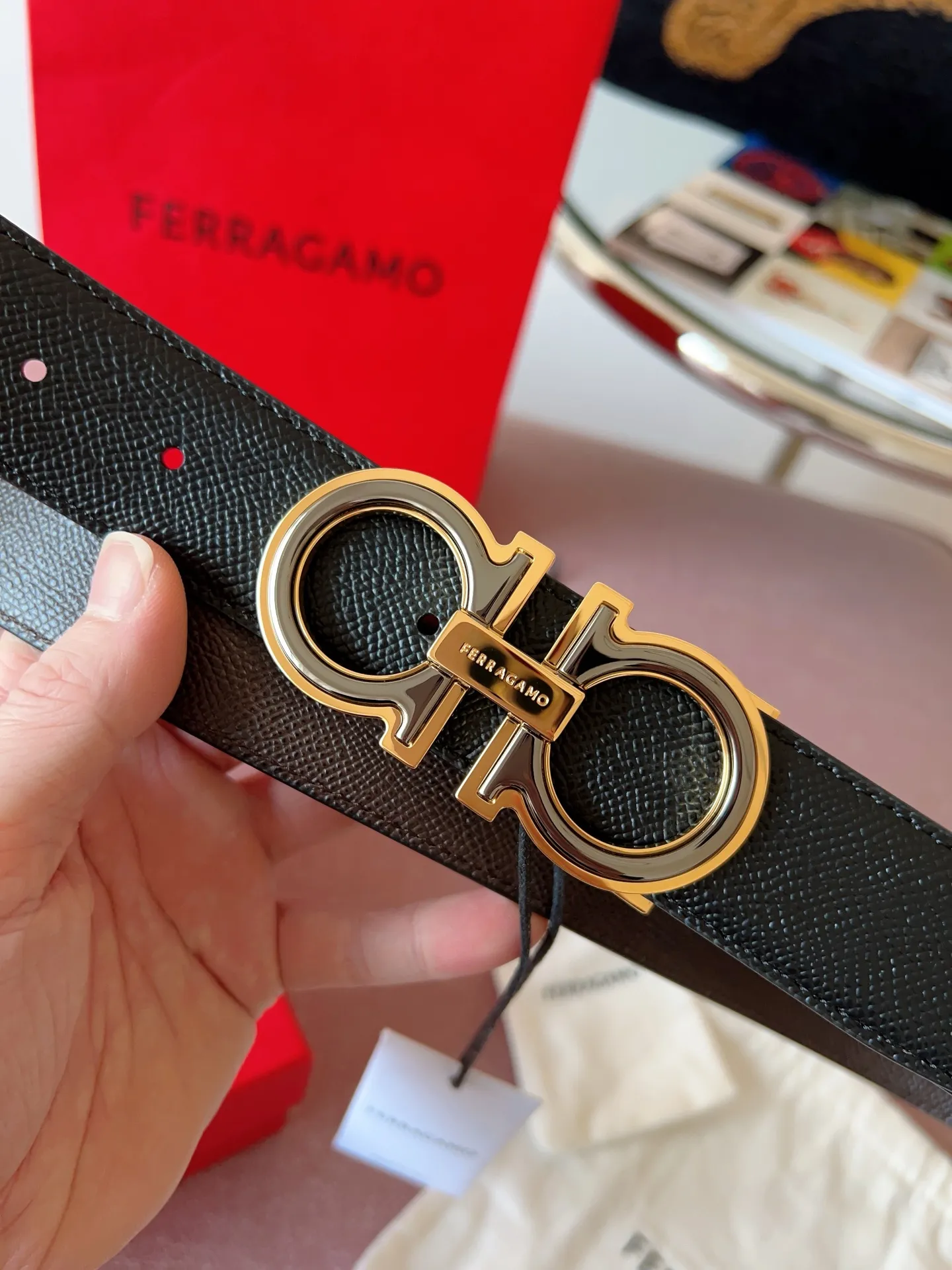 💰460💰Full package💰 💍Purchasing-grade Ferragamo⚡️🌹3.5cm original leather. Precision brass hardware upgraded version genuine factory IP plating! Original match,