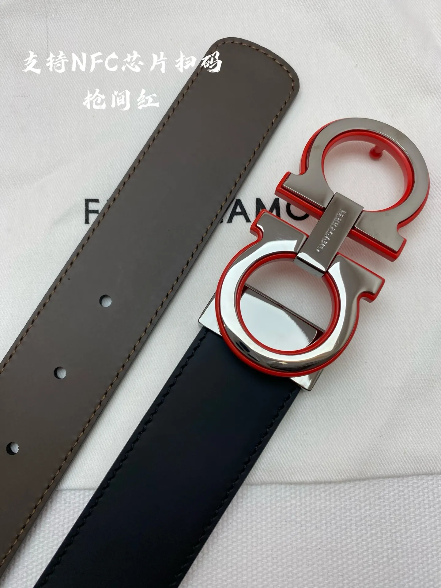 💰460💰Full package💰 💍Purchasing agent Ferragamo⚡️🌹NFC-F3.5cm advanced customized men's belt, double-sided imported cowhide, you can choose and match it by yourself. Real materials, very textured, fashionable and classic without losing style, can be cut by yourself
