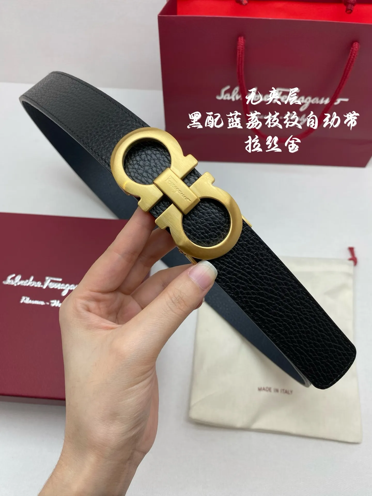 💰520💰Full package💰 💍Purchasing-grade Ferragamo men's automatic belt - imported unlaminated first-layer cowhide, width 34MM, 316 fine steel buckle, exquisitely crafted, soft to the touch, can be cut