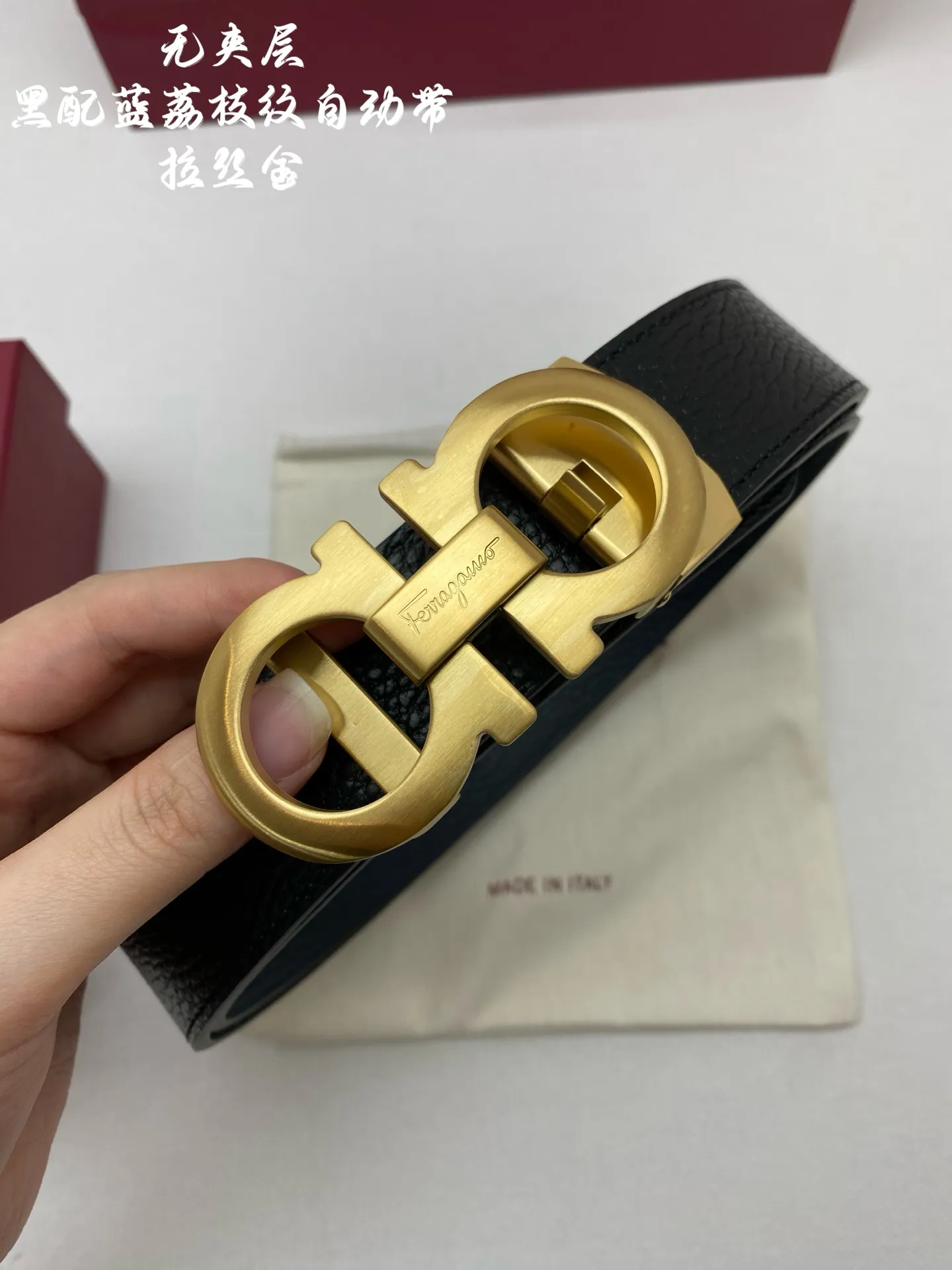 💰520💰Full package💰 💍Purchasing-grade Ferragamo men's automatic belt - imported unlaminated first-layer cowhide, width 34MM, 316 fine steel buckle, exquisitely crafted, soft to the touch, can be cut