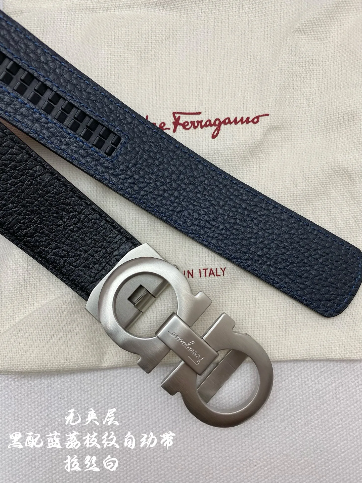 💰520💰Full package💰 💍Purchasing-grade Ferragamo men's automatic belt - imported unlaminated first-layer cowhide, width 34MM, 316 fine steel buckle, exquisitely crafted, soft to the touch, can be cut