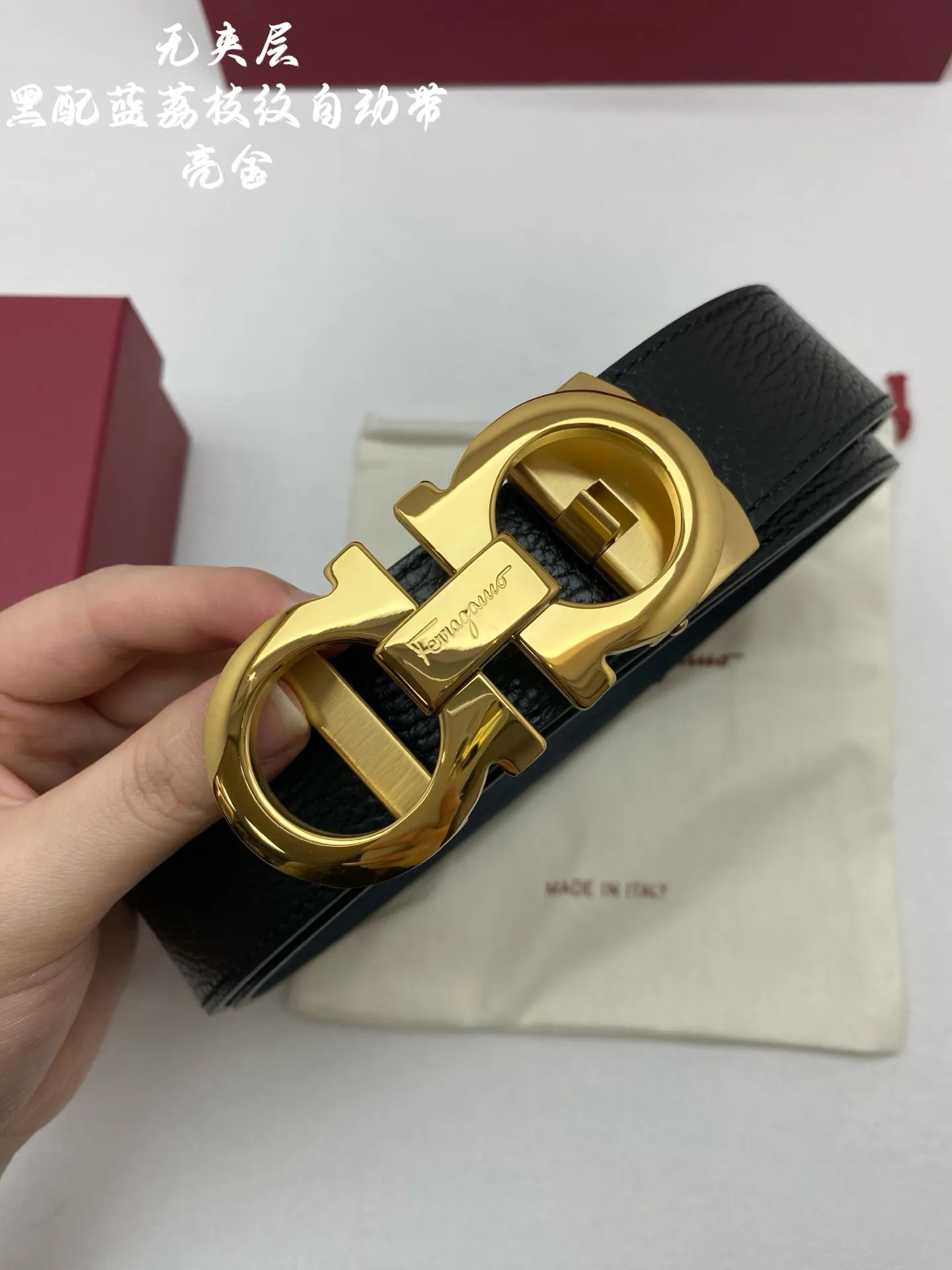 💰520💰Full package💰 💍Purchasing-grade Ferragamo men's automatic belt - imported unlaminated first-layer cowhide, width 34MM, 316 fine steel buckle, exquisitely crafted, soft to the touch, can be cut