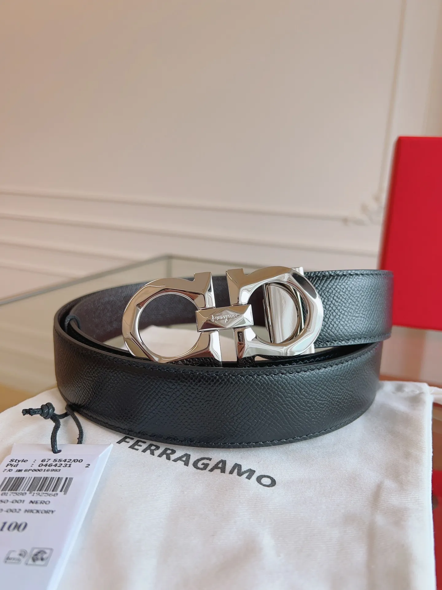 💰440💰Full package💰 💍Purchasing-grade Ferragamo 3.5cm original leather. Precision brass hardware, genuine factory IP plating! Original match,