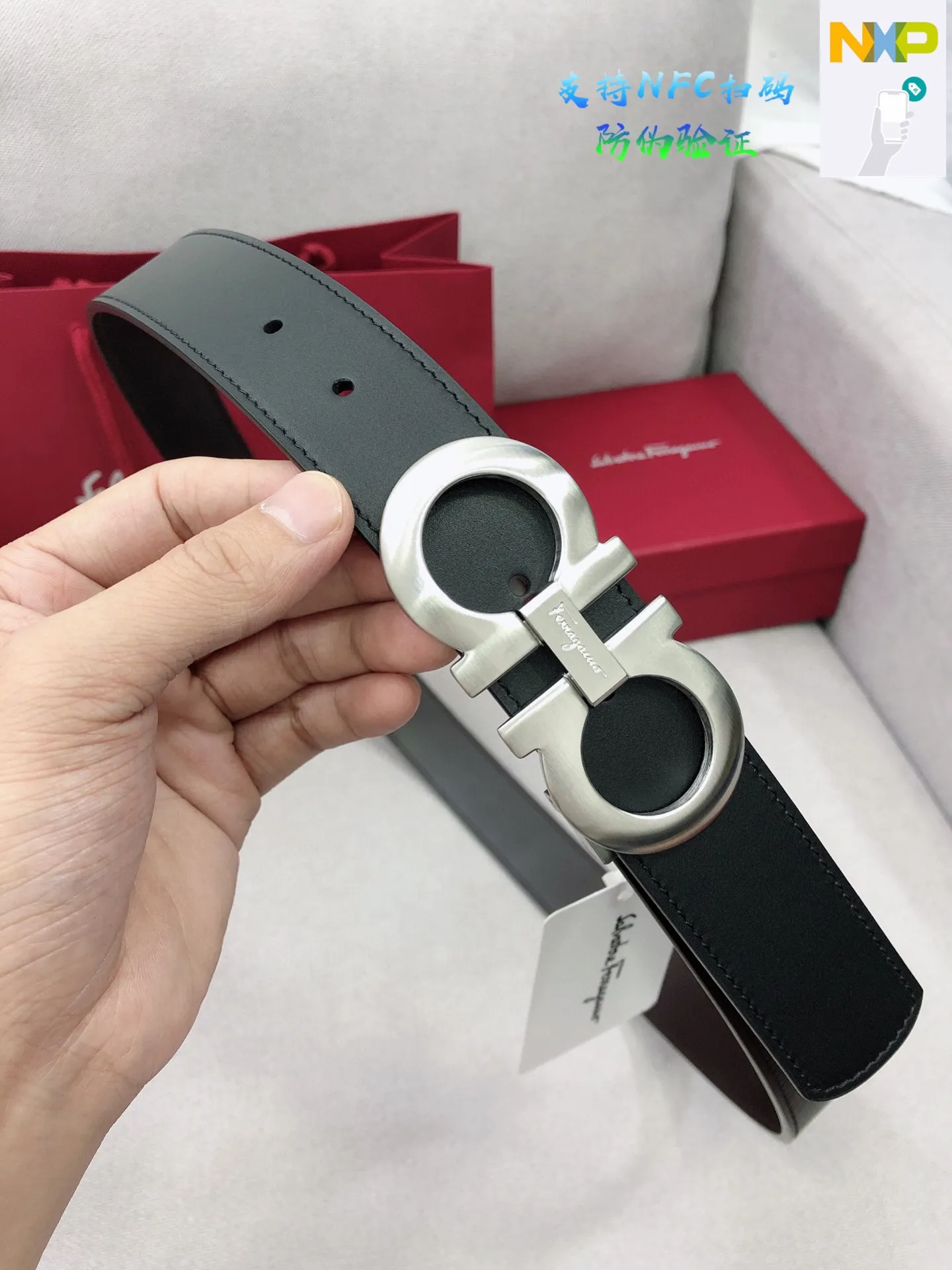 💰440💰Full set of packaging💰 💍Purchase level Ferragamo official website is updated simultaneously, special channel genuine factory OEM, supports NFC scan code verification. Business fashion and versatile, width 3.5cm