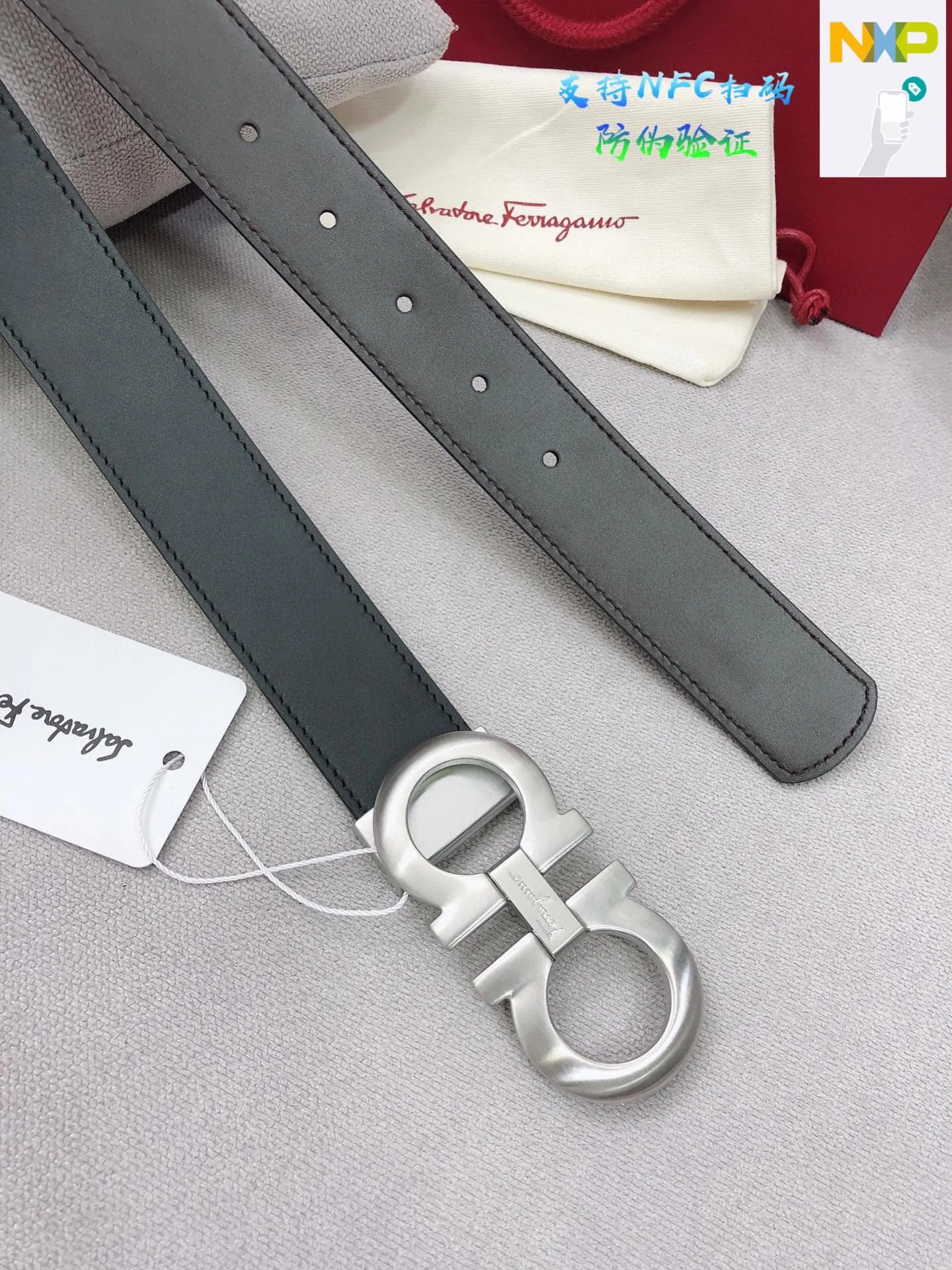 💰440💰Full set of packaging💰 💍Purchase level Ferragamo official website is updated simultaneously, special channel genuine factory OEM, supports NFC scan code verification. Business fashion and versatile, width 3.5cm