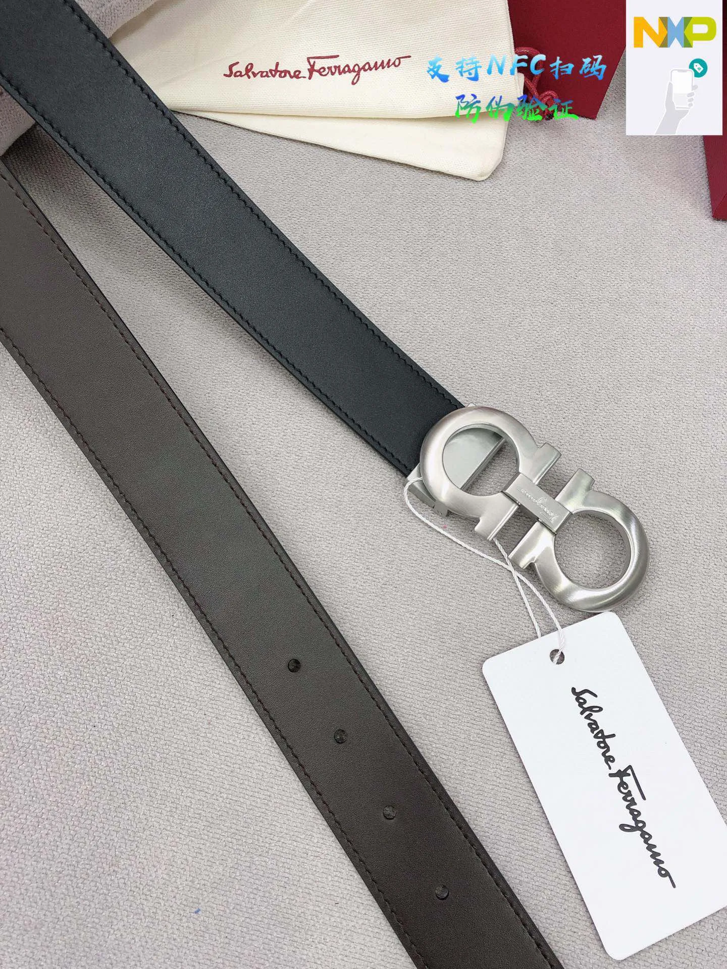 💰440💰Full set of packaging💰 💍Purchase level Ferragamo official website is updated simultaneously, special channel genuine factory OEM, supports NFC scan code verification. Business fashion and versatile, width 3.5cm