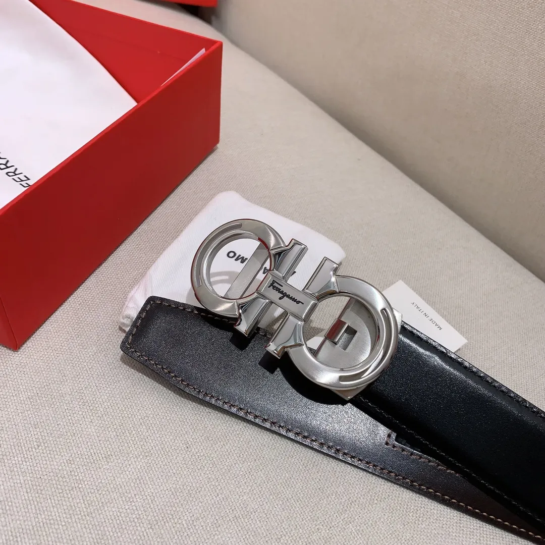💰400💰Full package💰 💍Purchasing-grade Ferragamo leather belt perfectly combines modern design with exquisite handcraftsmanship; creating a luxurious and elegant style, emphasizing both practicality and style; soft and comfortable to the touch, 3.5cm wide, with the latest original vacuum electroplated hardware buckle, not easy to fade; luxurious and noble, casual and versatile [Cool][Cool][Cool]