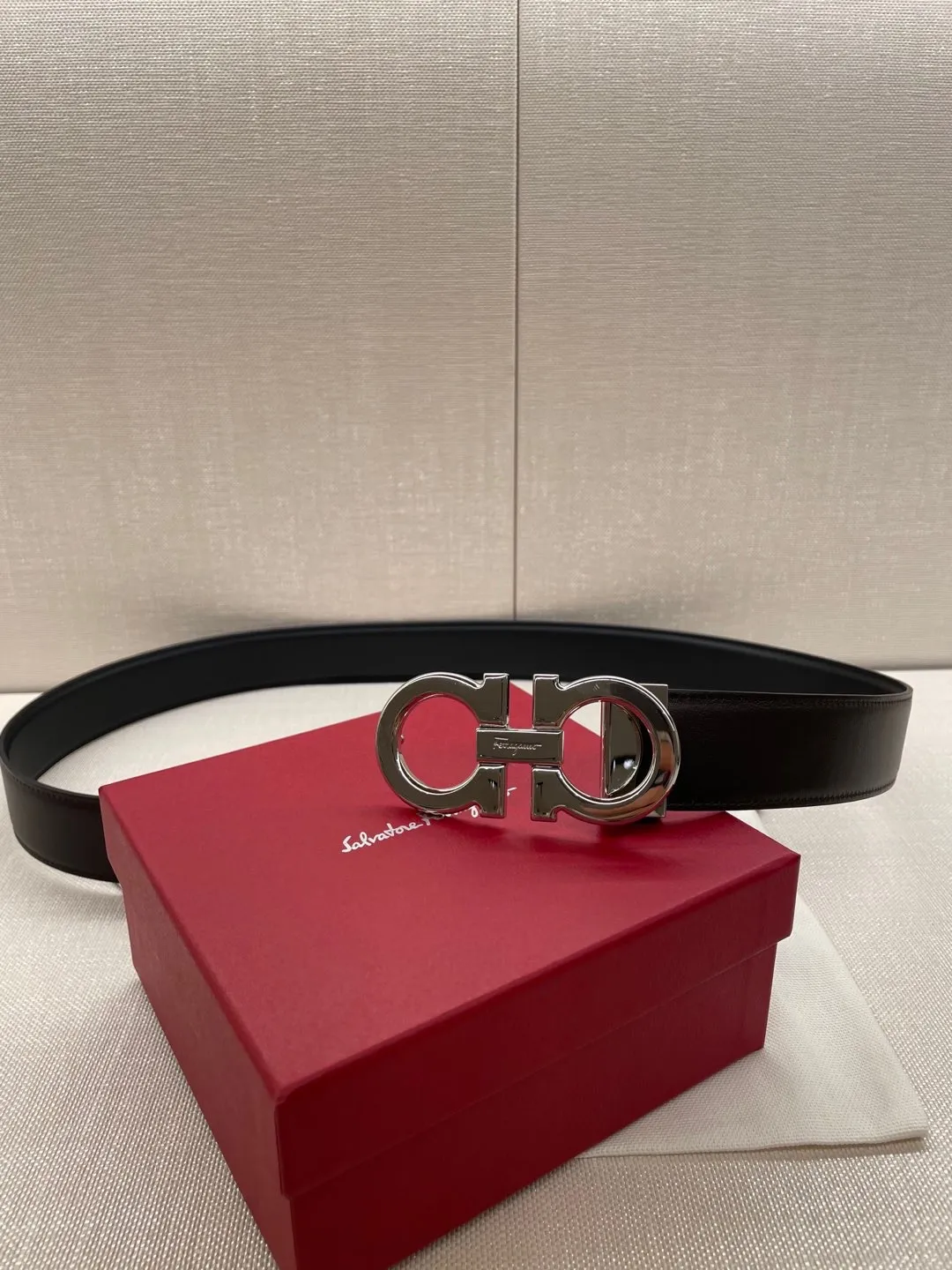 💰760💰 Guoxian Ferragamo men's belt, gun color black brown, double-sided, can be cut freely, the size is more suitable, accessories 🈶box, dust bag, handbag