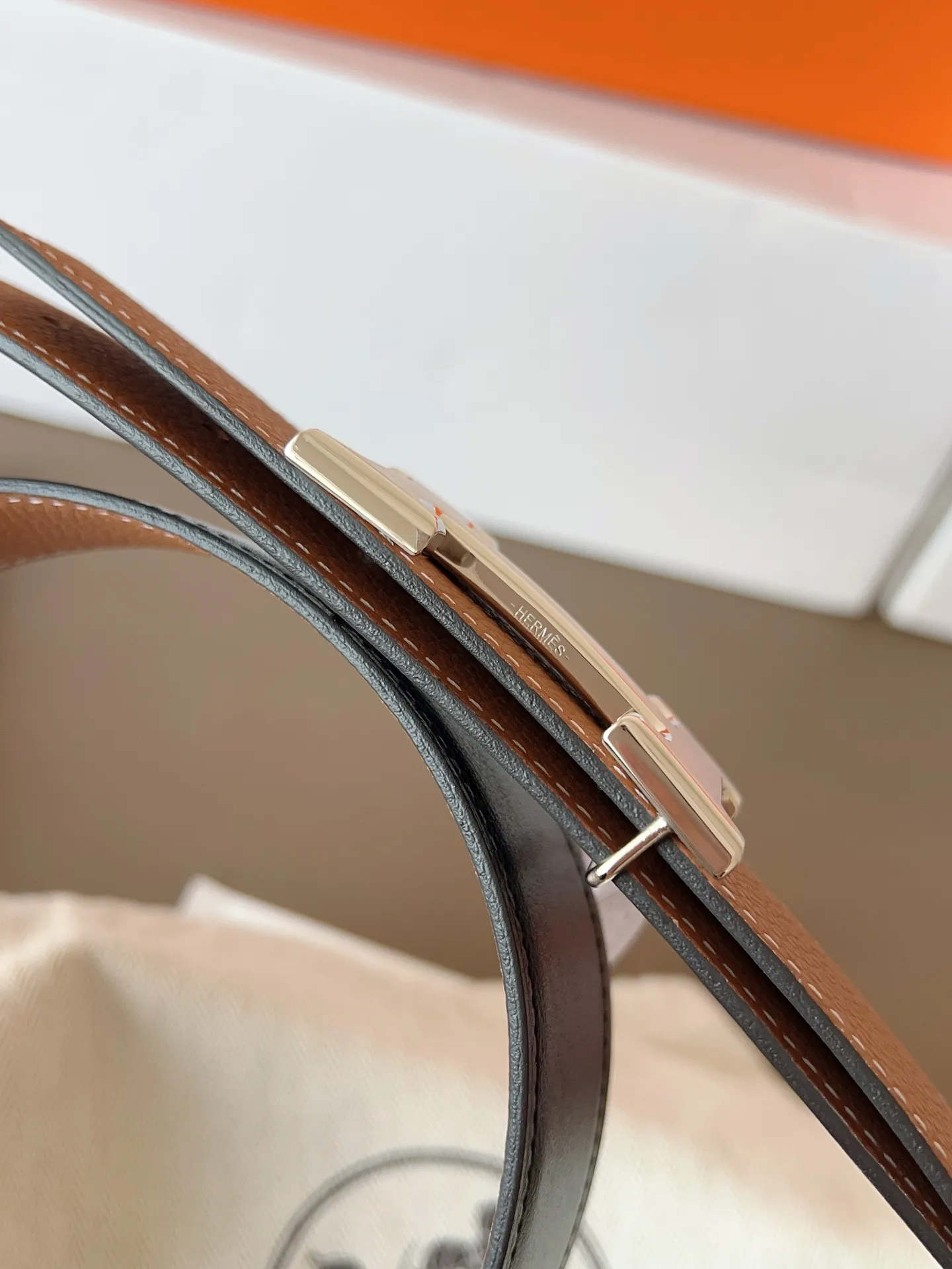💰480💰Full set of packaging💰💍Purchase level Hermes "HERMES" new craftsmanship, original wiring 3.2cm, colors are black, earthy yellow, tin gray, coffee color, Prussian basket double-sided belt🇫🇷French original togo leather/A-grade steel buckle The quality is beyond doubt, there is no better, only the best,