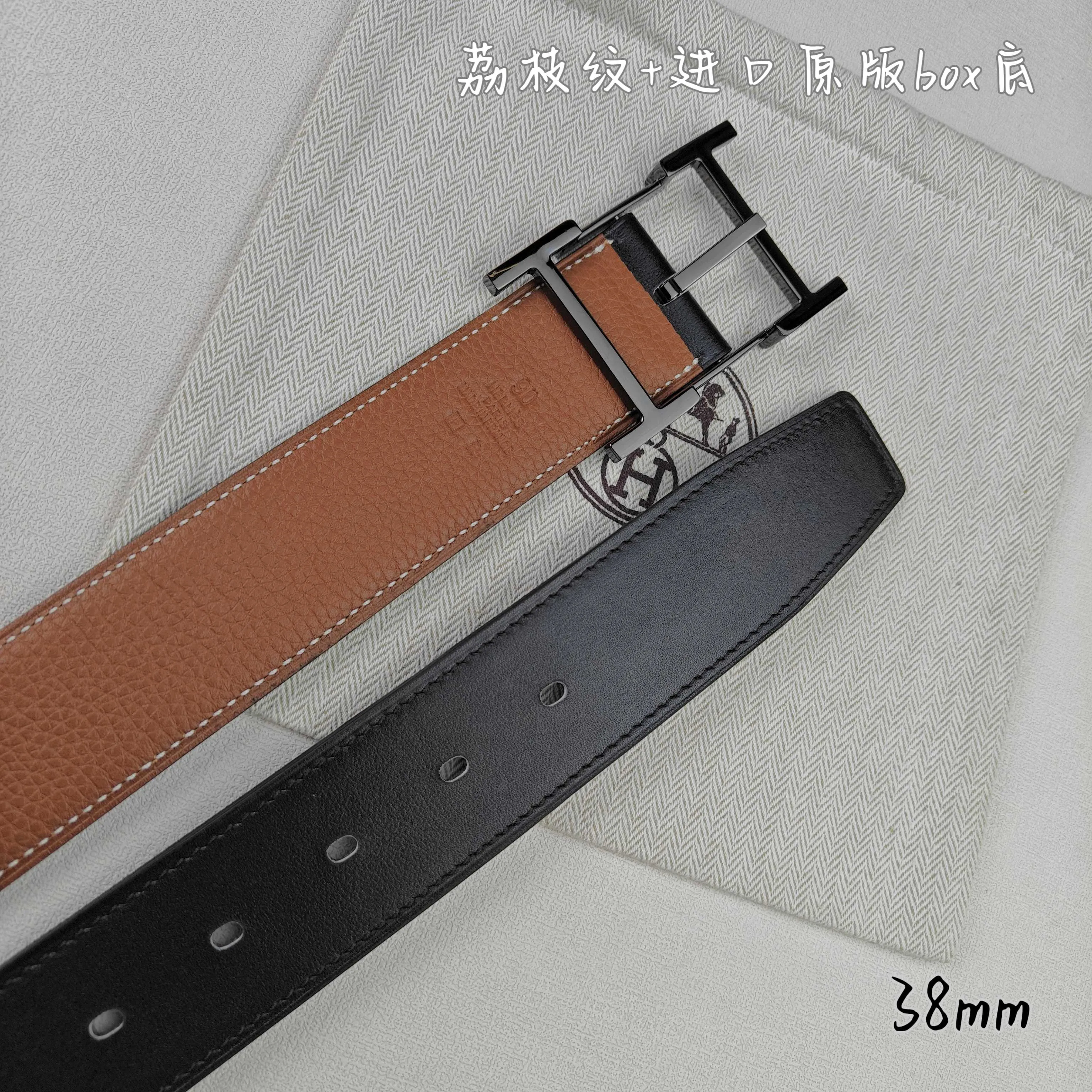 💰520💰Full package💰 💍Purchasing-grade Hermès pin buckle, imported first-layer cowhide, pebbled pattern with imported white heart bottom, 3.8cm wide, with official website boutique pin buckle
