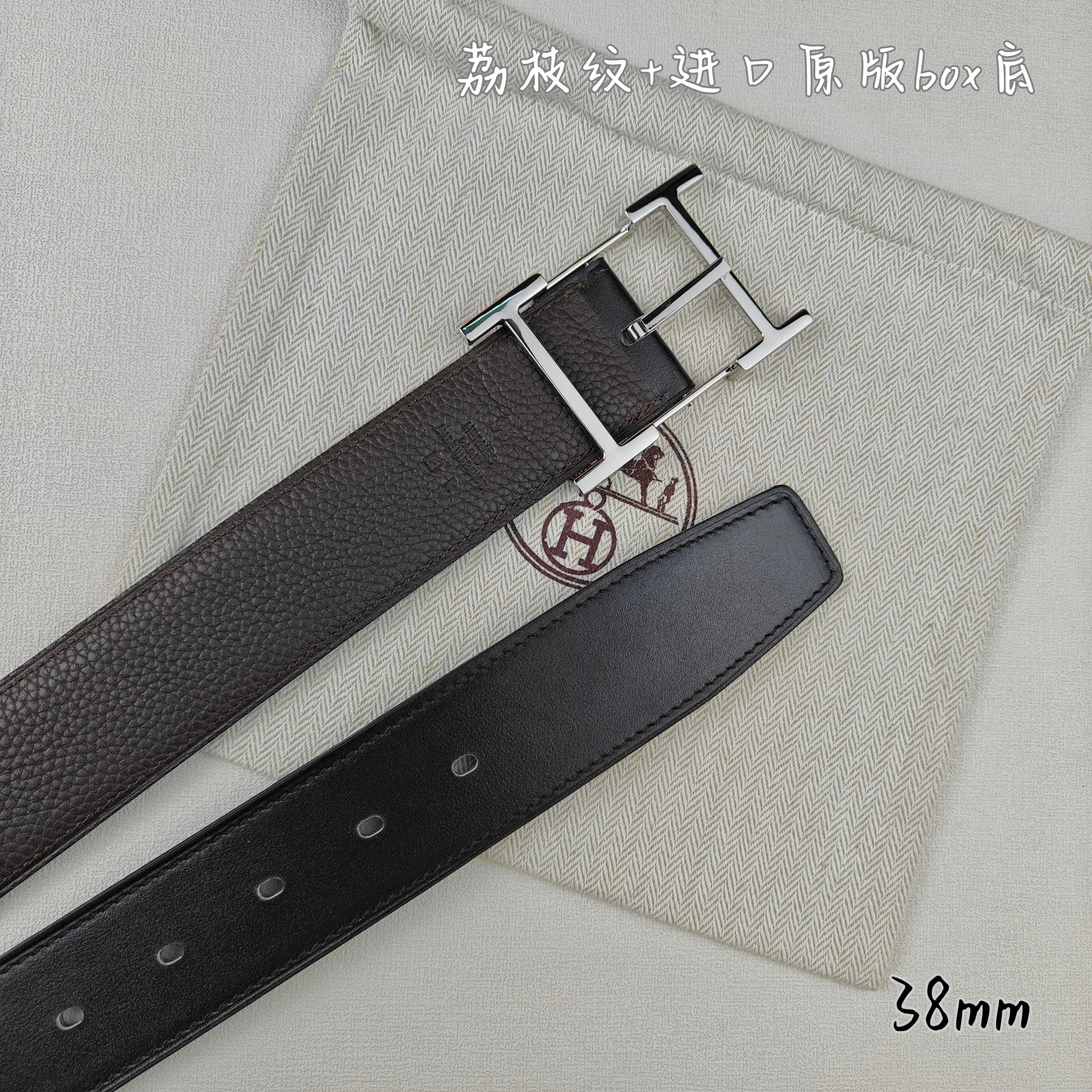💰520💰Full package💰 💍Purchasing-grade Hermès pin buckle, imported first-layer cowhide, pebbled pattern with imported white heart bottom, 3.8cm wide, with official website boutique pin buckle