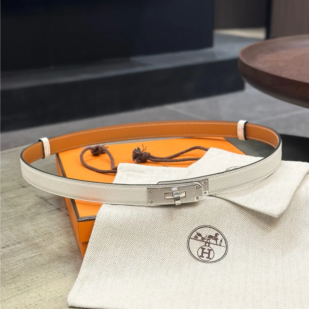 💰498💰Full package💰 💍Purchase level Hermes HERMES Kelly 18mm belt, stainless steel hardware, epsom original leather
