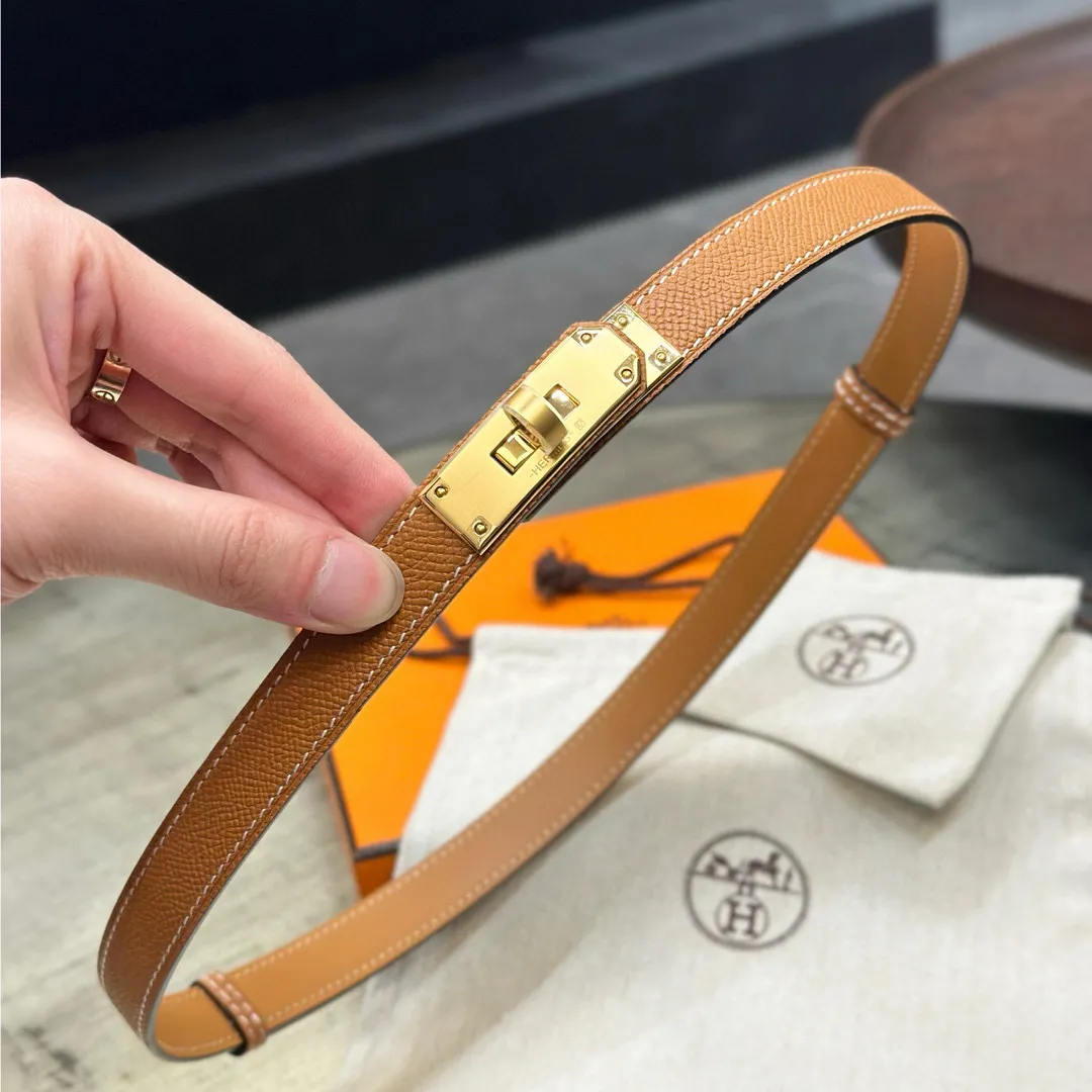 💰498💰Full package💰 💍Purchase level Hermes HERMES Kelly 18mm belt, stainless steel hardware, epsom original leather
