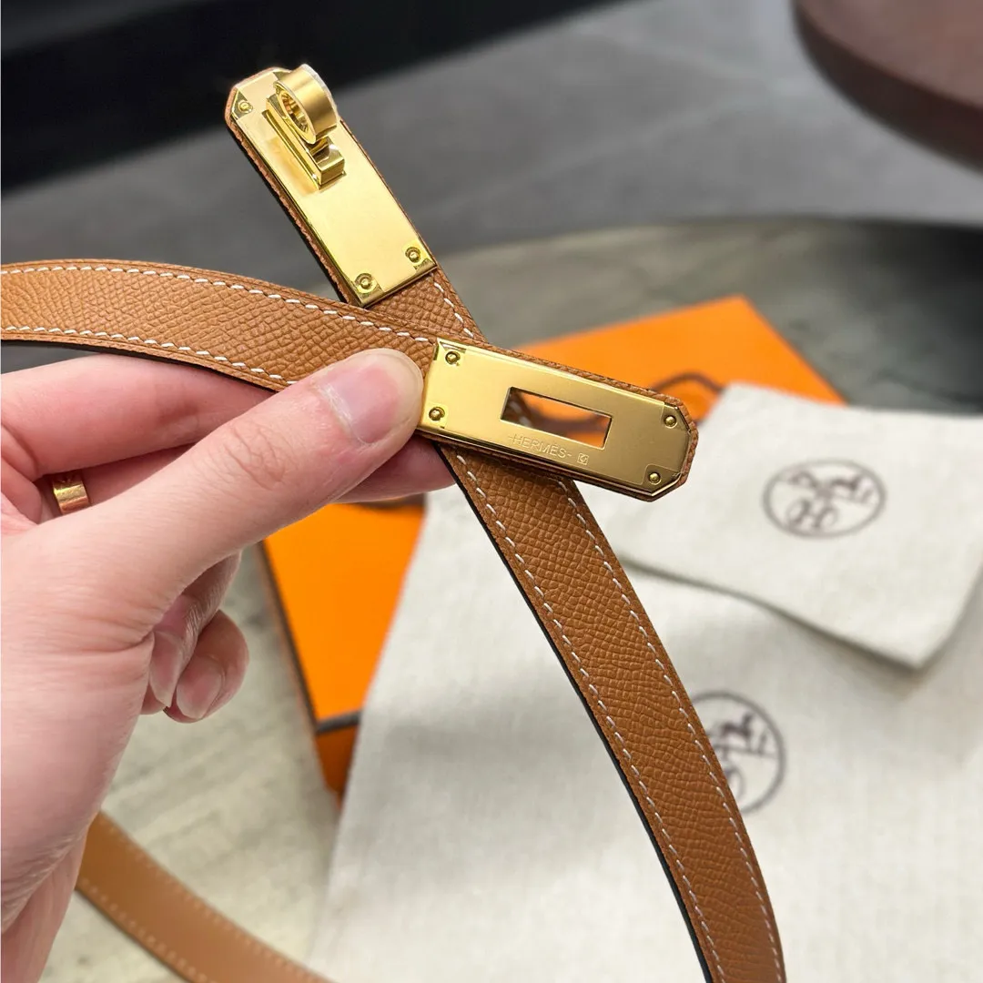 💰498💰Full package💰 💍Purchase level Hermes HERMES Kelly 18mm belt, stainless steel hardware, epsom original leather