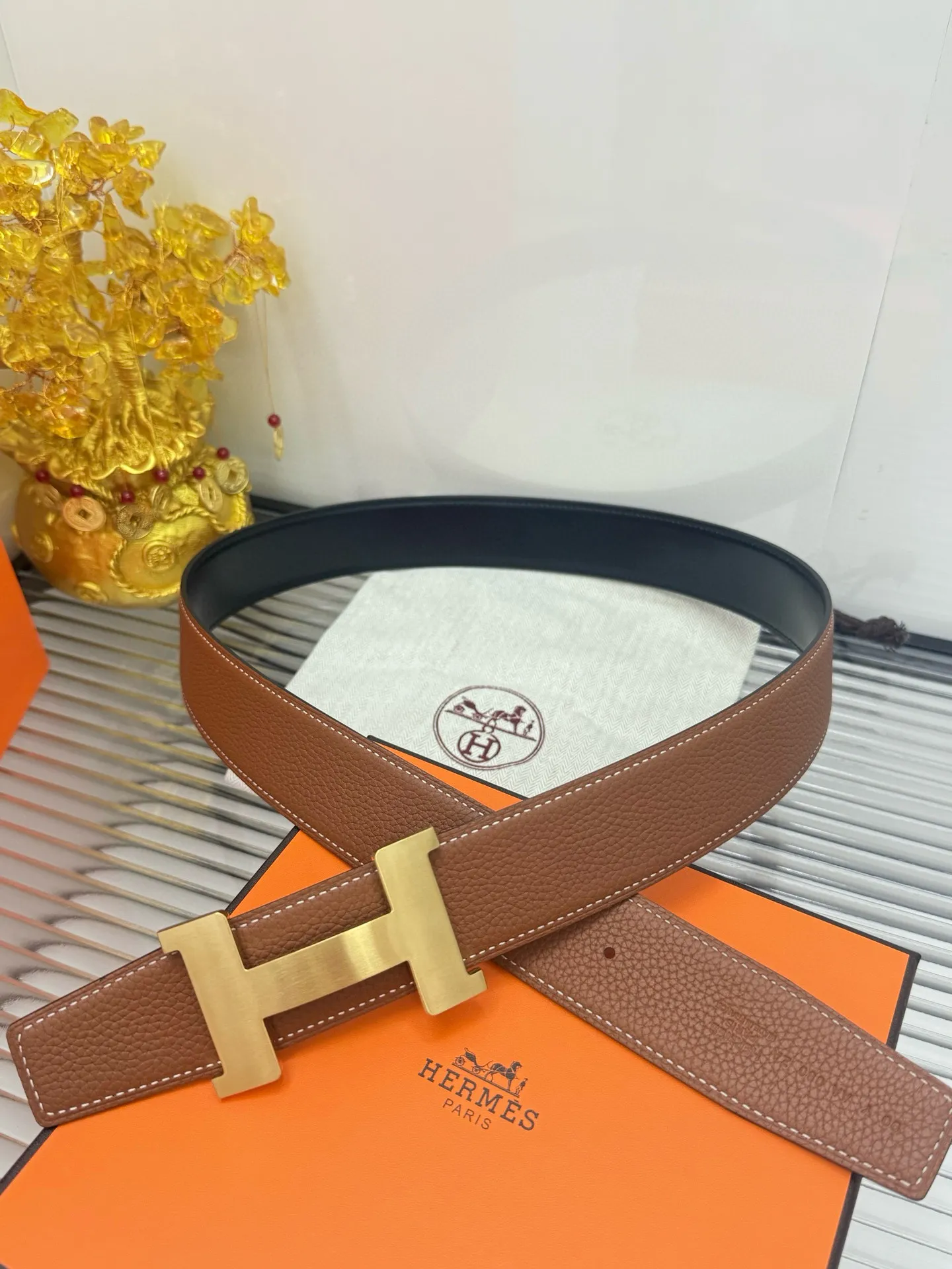 ✅Width: 𝟯.𝟴𝗰𝗺 ❑ Hermès can be used on both sides, genuine quality template, original imported 𝐓𝐎𝐆𝐎 calfskin + fine pure steel hardware buckle P480